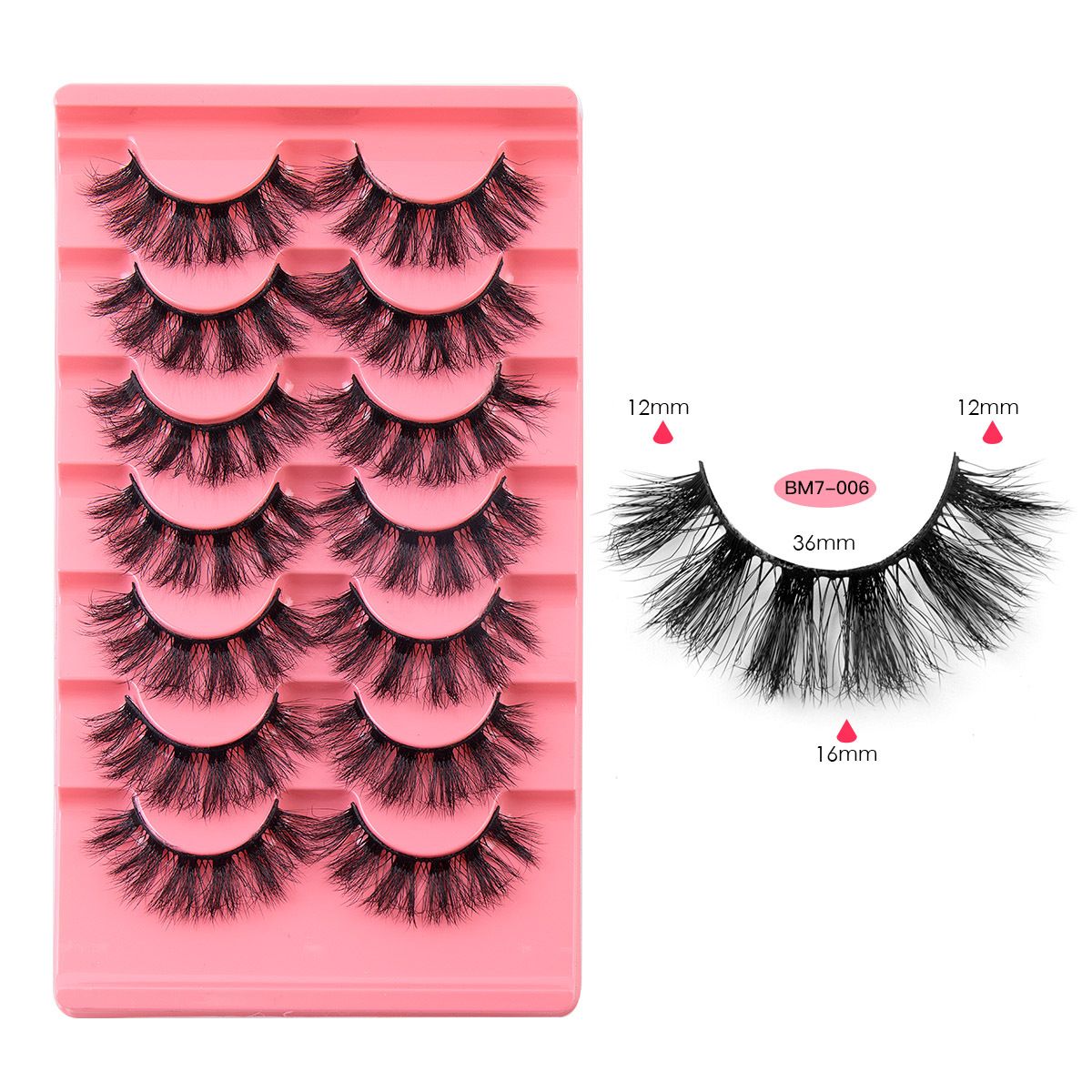 Eyelashes Mink Lashes Dramatic Full Volume False Eyelashes 60D Faux Mink Eye Lash 18mm Long Lashes Pack 7 Pairs