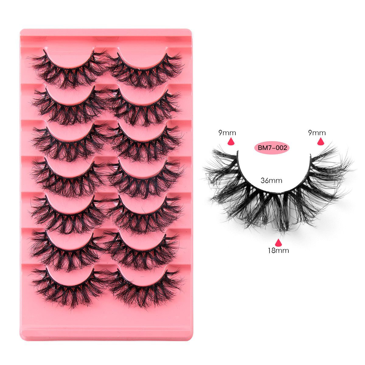 Eyelashes Mink Lashes Dramatic Full Volume False Eyelashes 60D Faux Mink Eye Lash 18mm Long Lashes Pack 7 Pairs