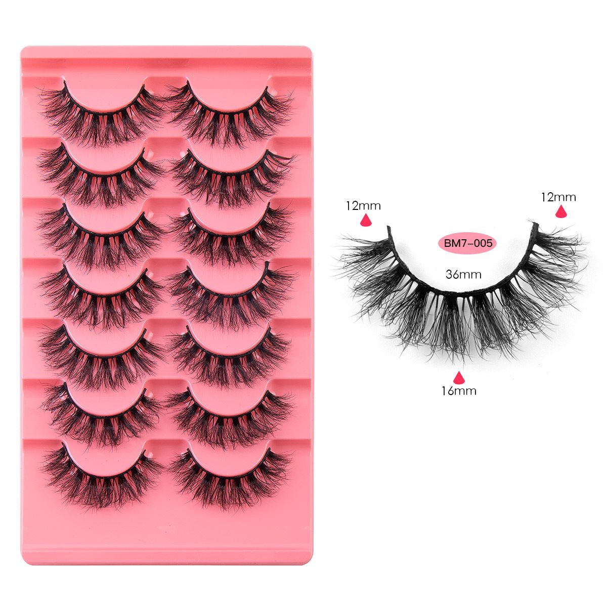 Eyelashes Mink Lashes Dramatic Full Volume False Eyelashes 60D Faux Mink Eye Lash 18mm Long Lashes Pack 7 Pairs