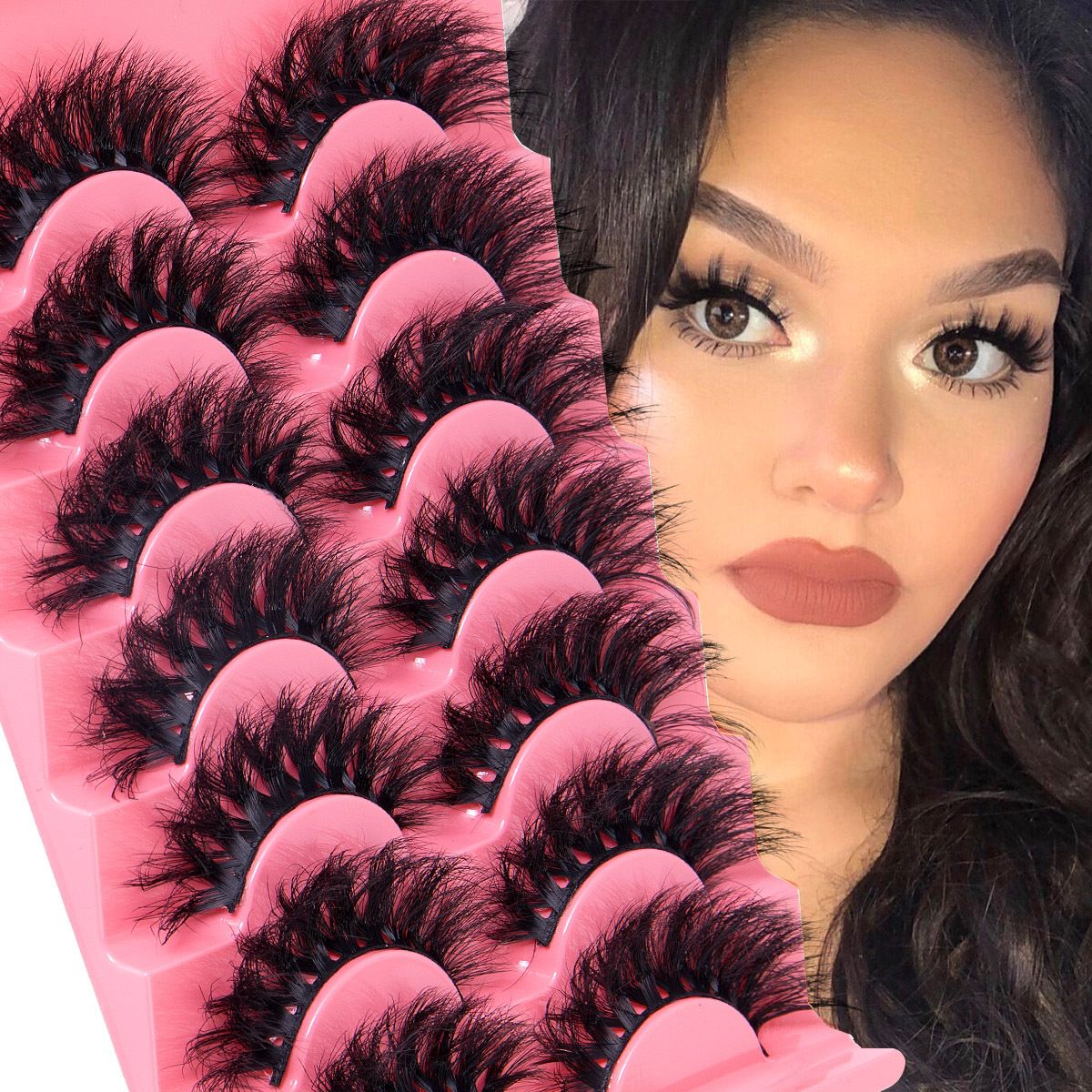 Eyelashes Mink Lashes Dramatic Full Volume False Eyelashes 60D Faux Mink Eye Lash 18mm Long Lashes Pack 7 Pairs