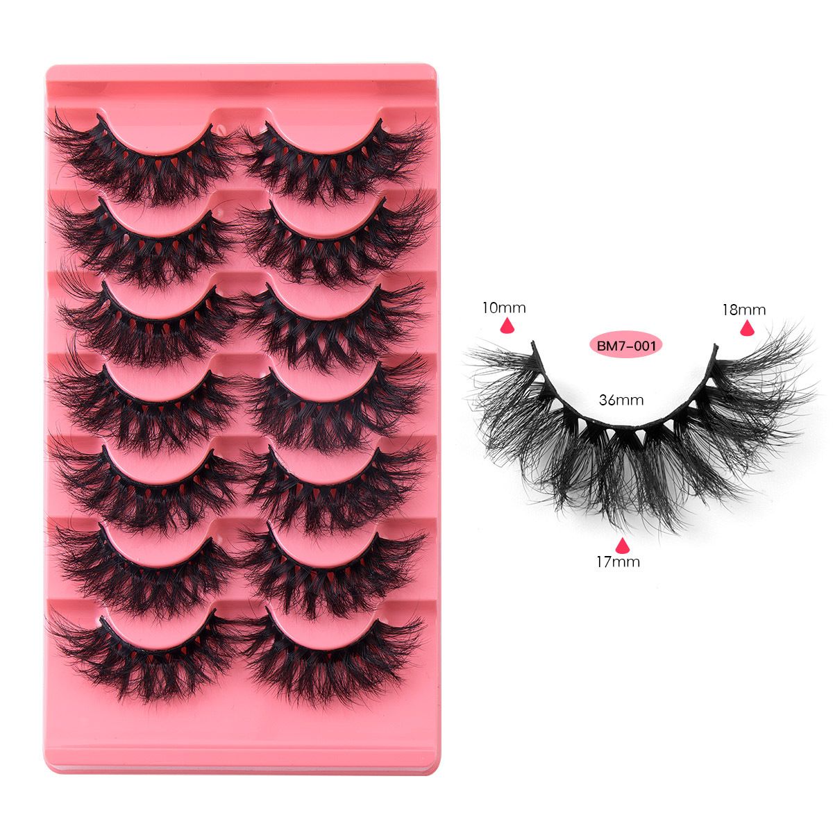 Eyelashes Mink Lashes Dramatic Full Volume False Eyelashes 60D Faux Mink Eye Lash 18mm Long Lashes Pack 7 Pairs