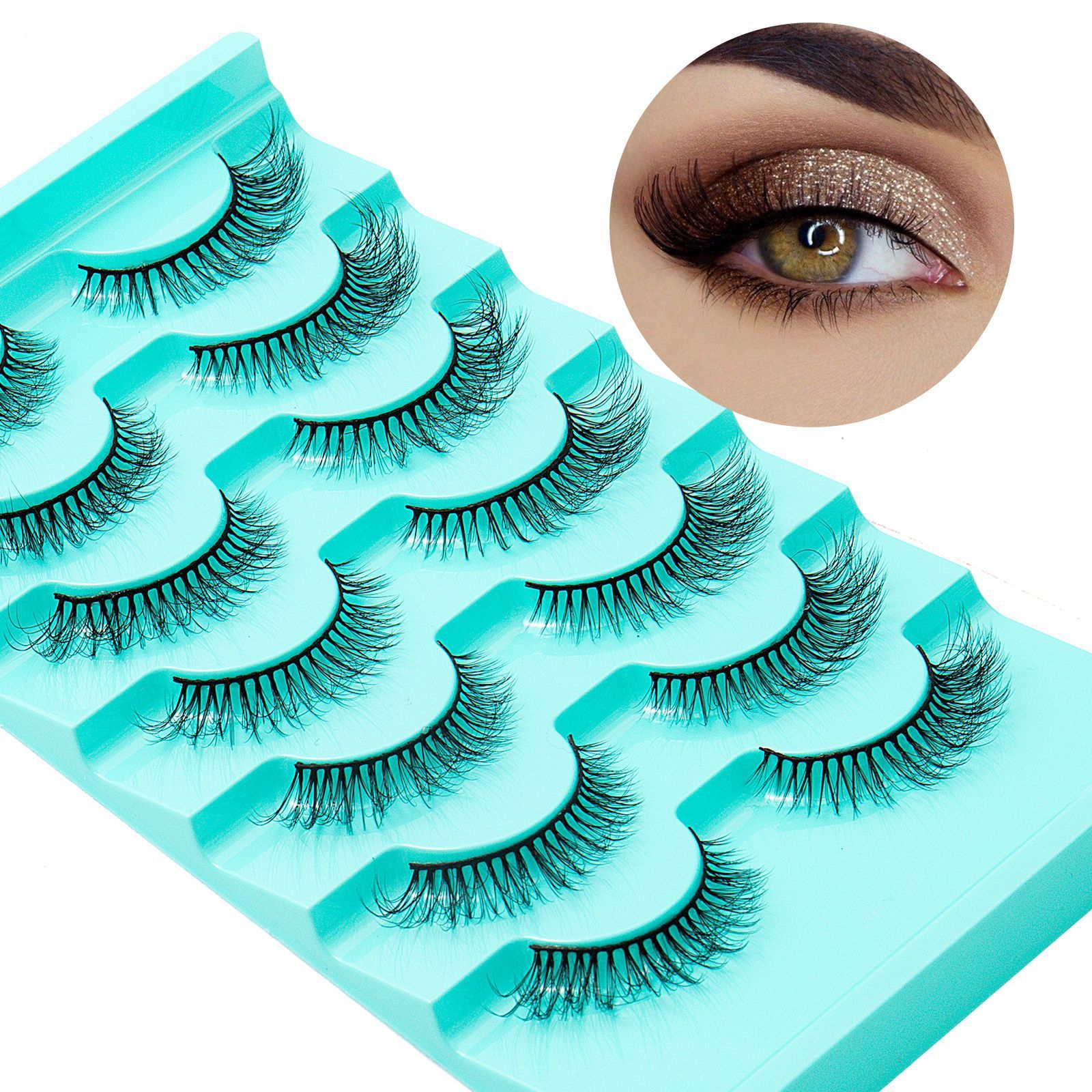 New 7 Pairs Natural Thick False Eyelashes Fake Lashes Long Makeup 3d Mink Lashes Extension Eyelash Mink Eyelashes for Beauty