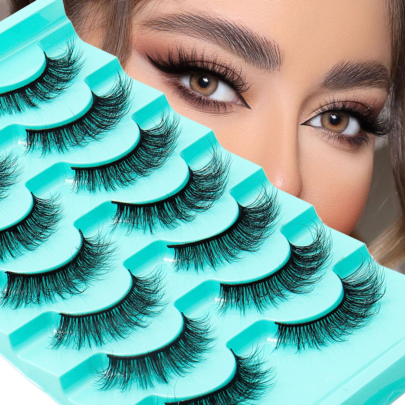 New 7 Pairs Natural Thick False Eyelashes Fake Lashes Long Makeup 3d Mink Lashes Extension Eyelash Mink Eyelashes for Beauty