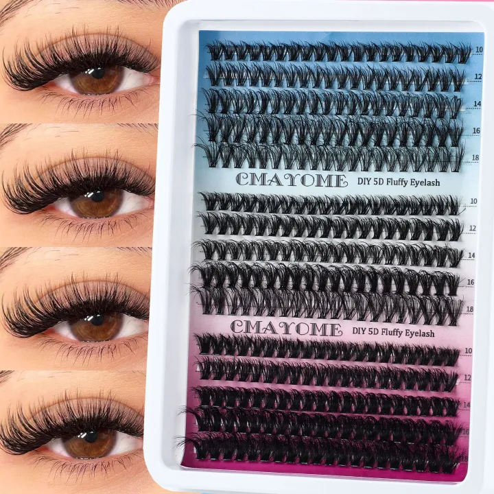 DIY Lash Clusters Individual Eyeslash Extension Wispy Natural Look Eyelash Clusters D Curl 0.07 Fluffy Eyelash Self Application at Home (30D+40D-0.07D, 10-18mm)