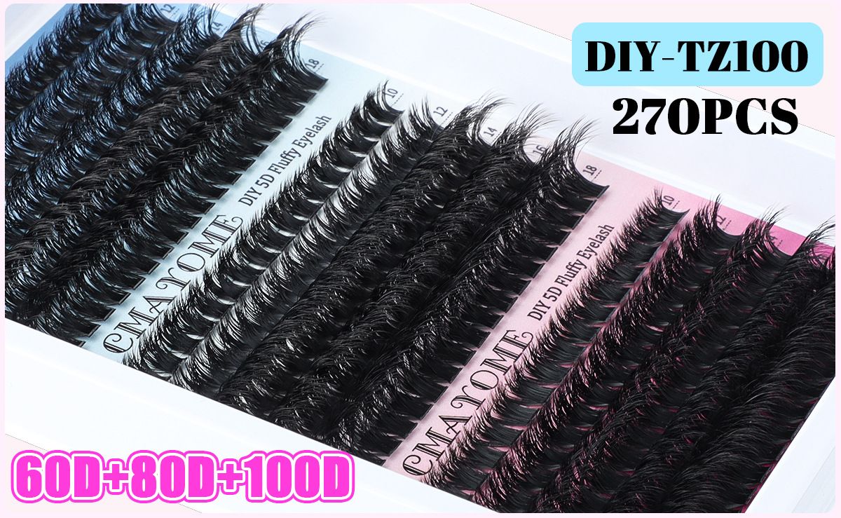 DIY Lash Clusters Individual Eyeslash Extension Wispy Natural Look Eyelash Clusters D Curl 0.07 Fluffy Eyelash Self Application at Home (30D+40D-0.07D, 10-18mm)