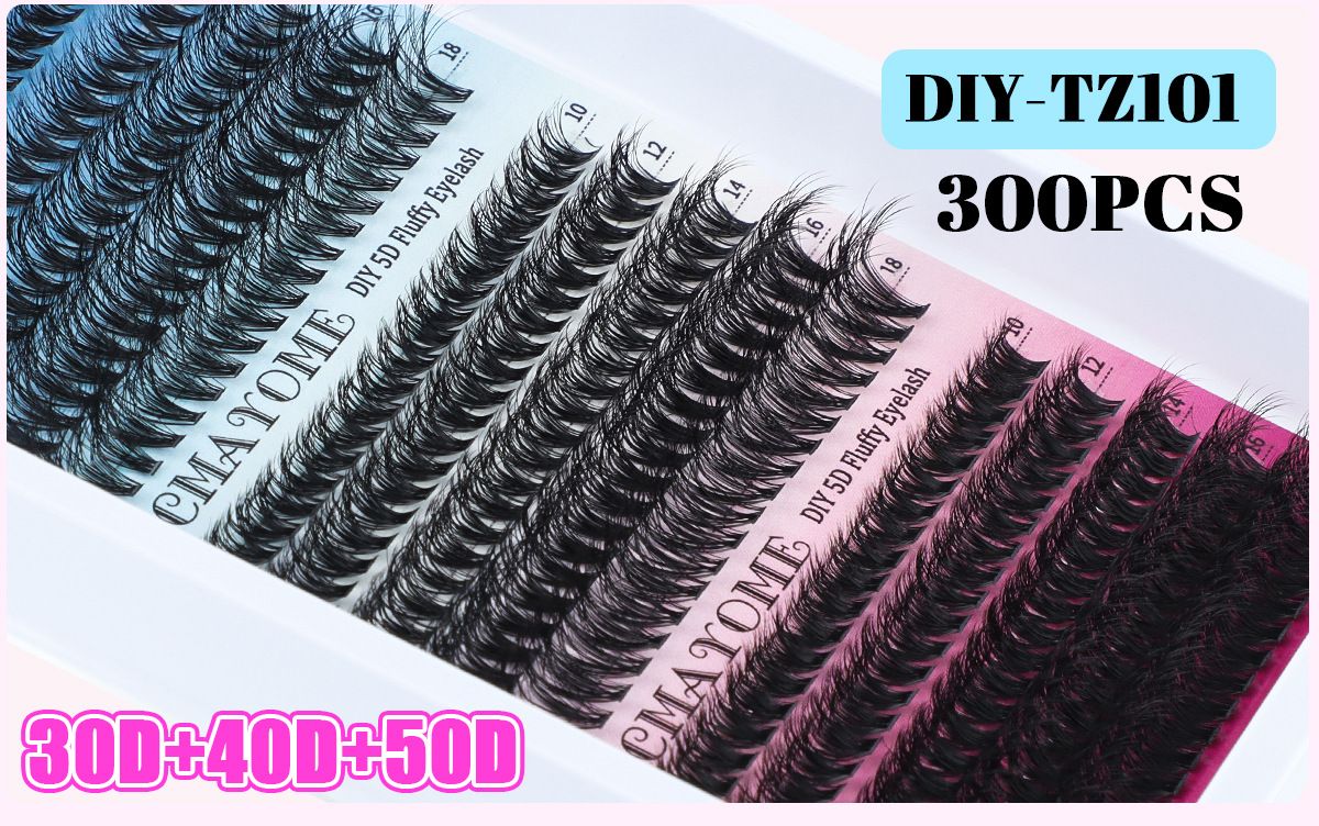 DIY Lash Clusters Individual Eyeslash Extension Wispy Natural Look Eyelash Clusters D Curl 0.07 Fluffy Eyelash Self Application at Home (30D+40D-0.07D, 10-18mm)