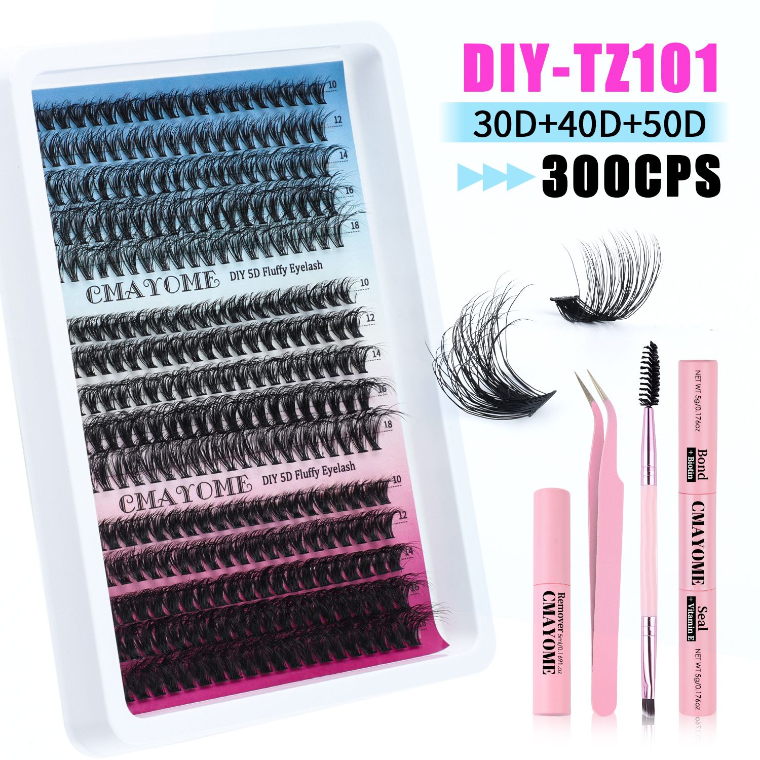 DIY Lash Clusters Individual Eyeslash Extension Wispy Natural Look Eyelash Clusters D Curl 0.07 Fluffy Eyelash Self Application at Home (30D+40D-0.07D, 10-18mm)