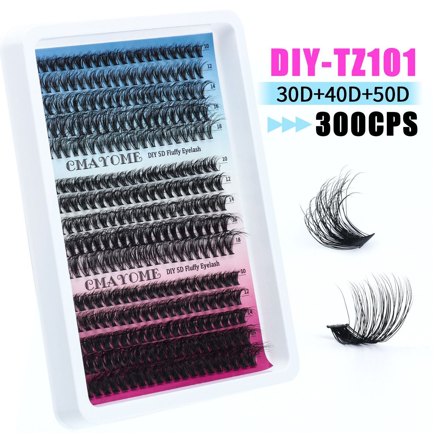 DIY Lash Clusters Individual Eyeslash Extension Wispy Natural Look Eyelash Clusters D Curl 0.07 Fluffy Eyelash Self Application at Home (30D+40D-0.07D, 10-18mm)