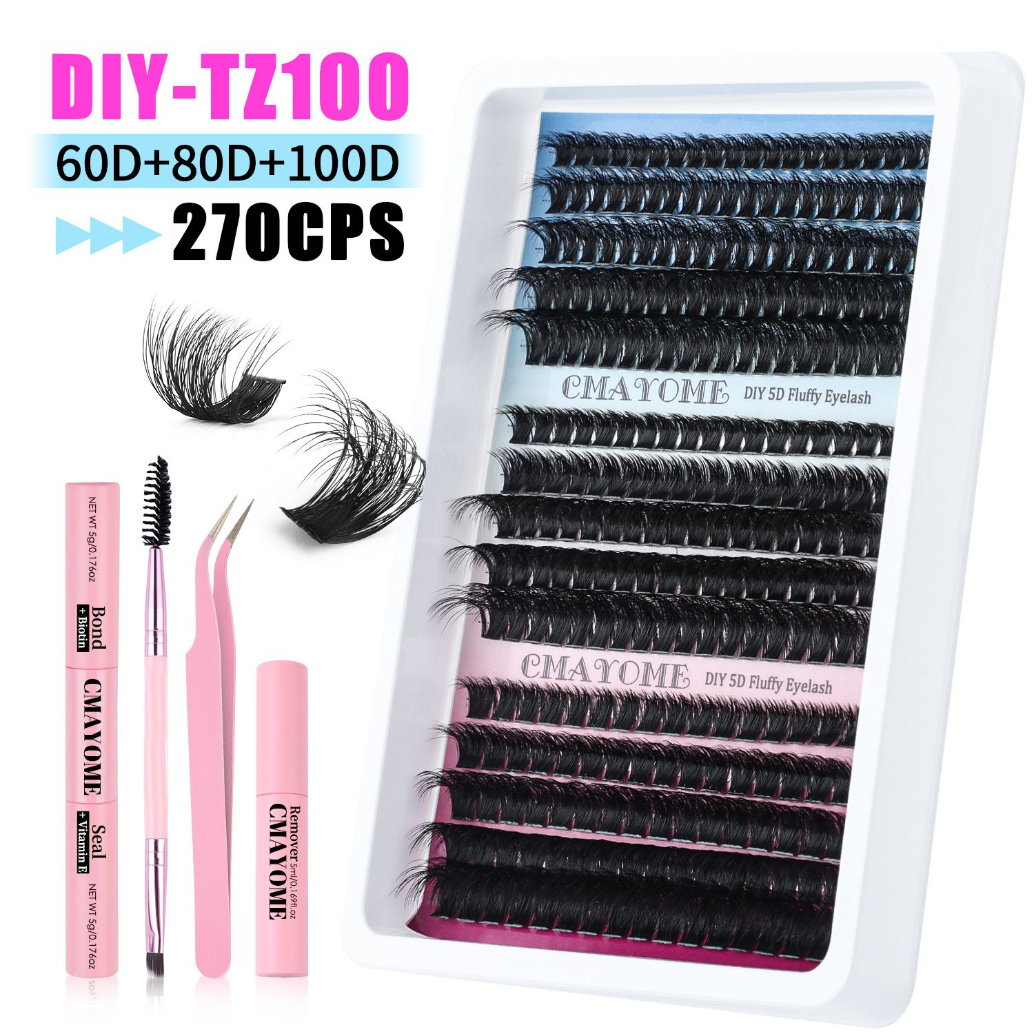 DIY Lash Clusters Individual Eyeslash Extension Wispy Natural Look Eyelash Clusters D Curl 0.07 Fluffy Eyelash Self Application at Home (30D+40D-0.07D, 10-18mm)