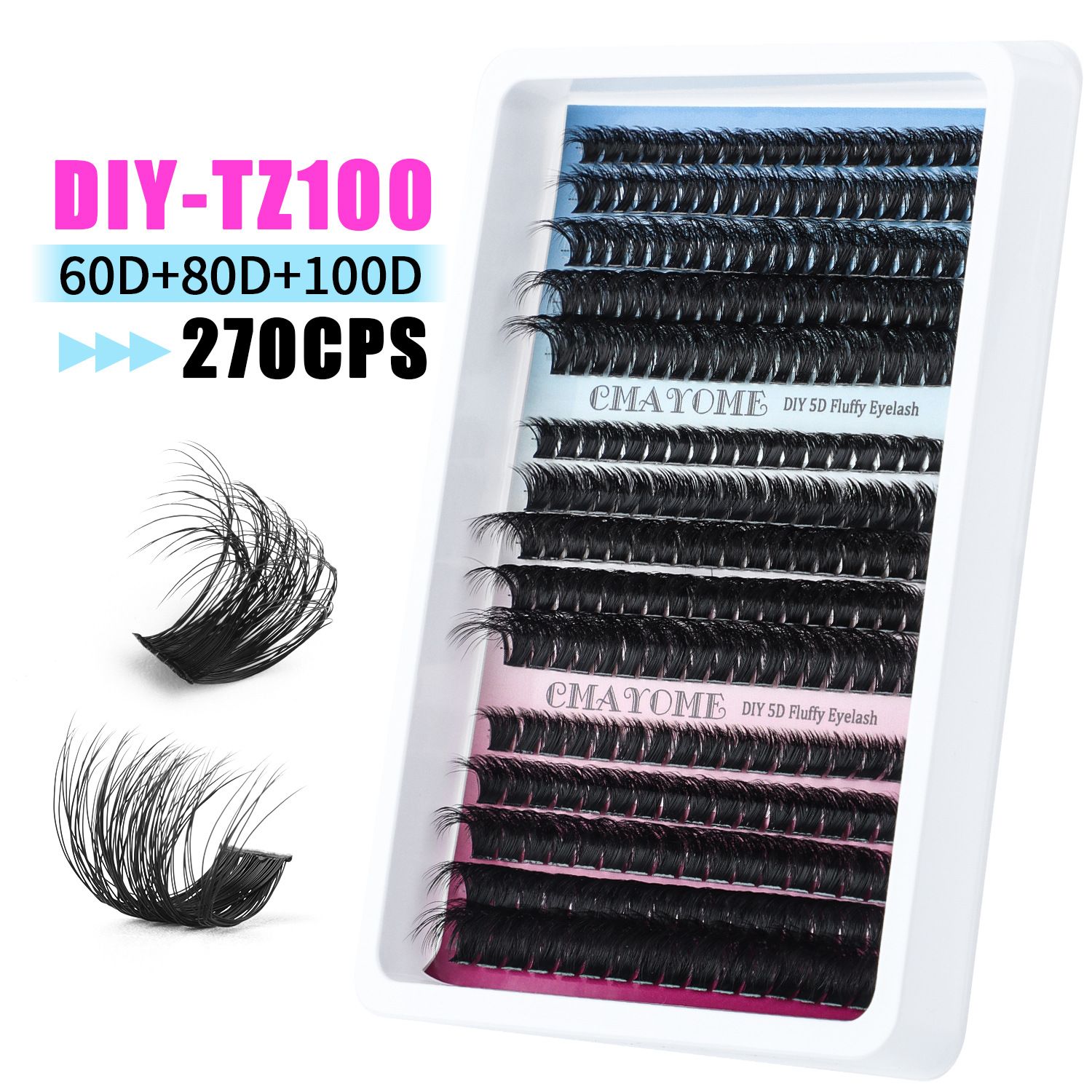 DIY Lash Clusters Individual Eyeslash Extension Wispy Natural Look Eyelash Clusters D Curl 0.07 Fluffy Eyelash Self Application at Home (30D+40D-0.07D, 10-18mm)