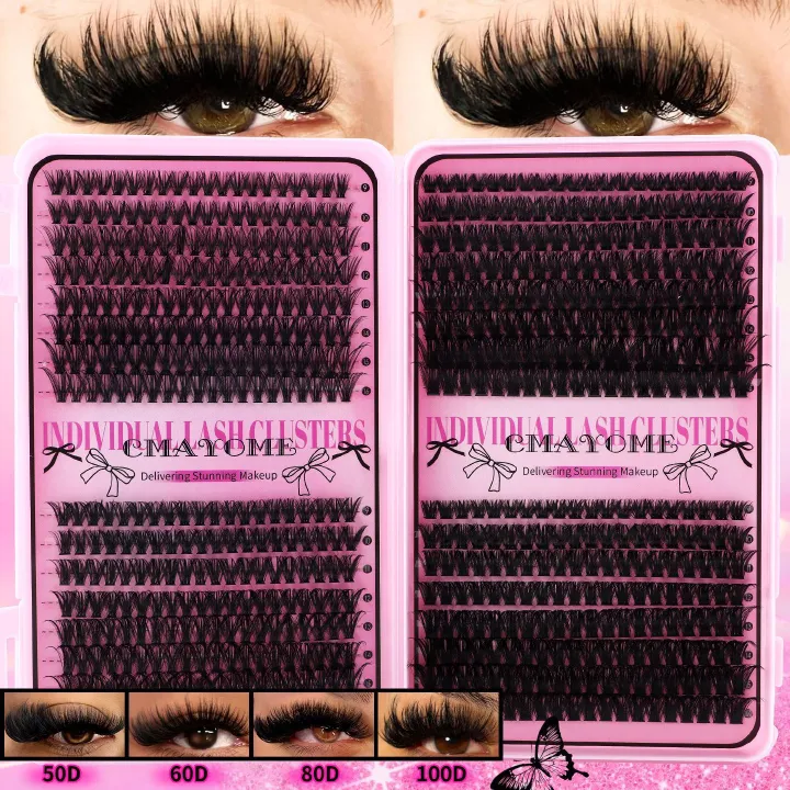 Lash Clusters 640pcs Natural Lash Extension Individual Cluster Eyelash Russian Lash Clusters Individual Lashes Eyelash Clusters Natural Look Eyelashes for DIY at Home(9-16MM,40D,100D)
