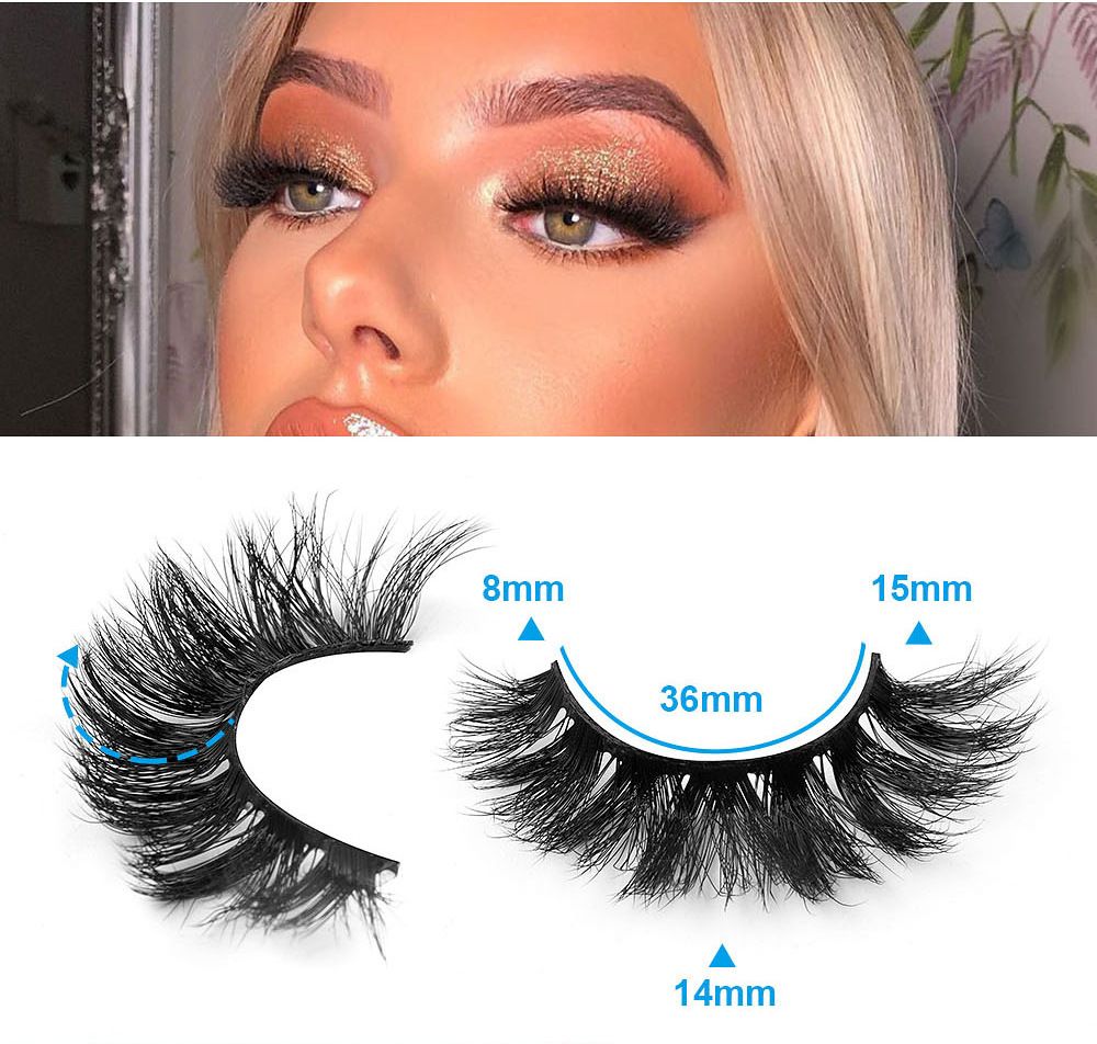 8D Mink Lashes Fluffy False Eyelashes 17mm  4 Pairs  Thick Curl Eyelashes Dramatic Faux Mink Eyelashes Natural Look Cat Eye Volume Eye Lashes Multipack