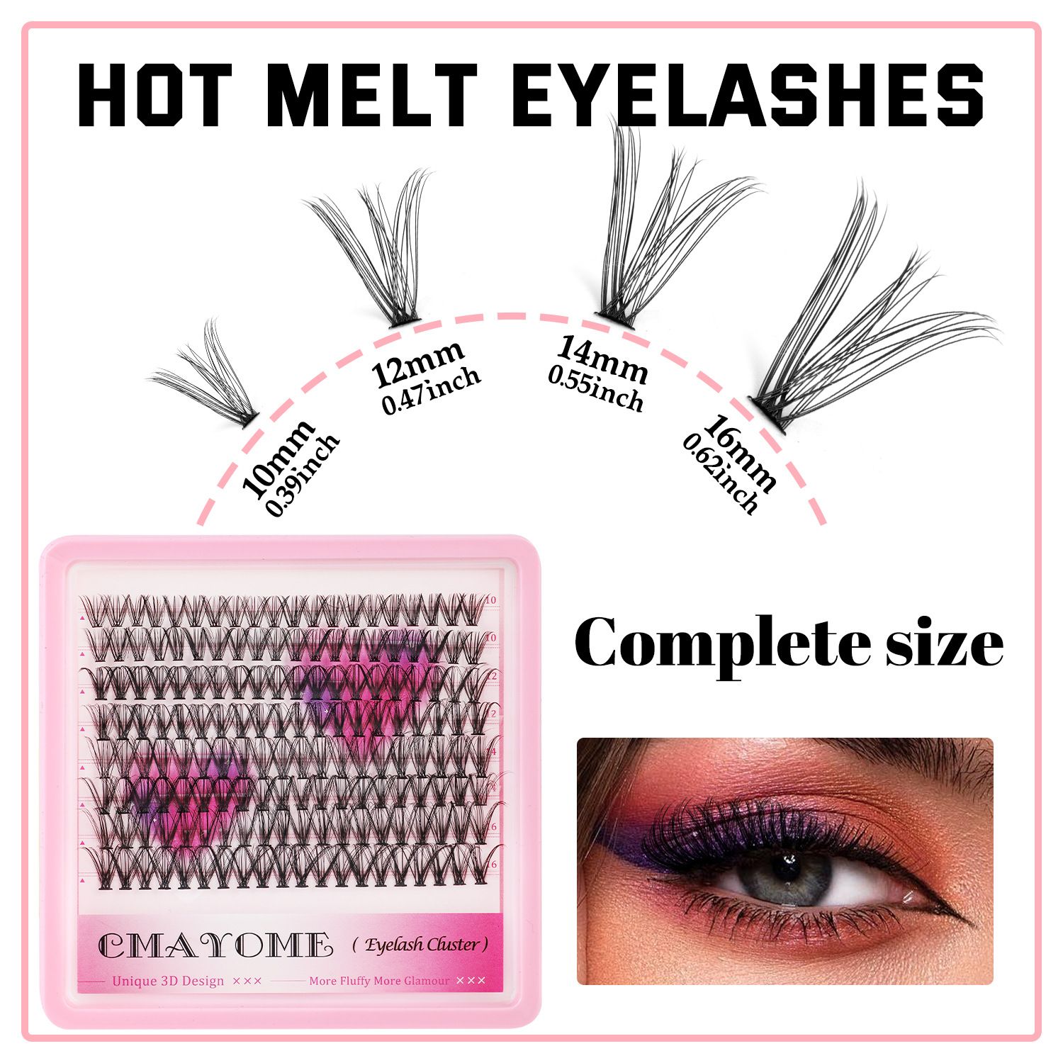 Lash CLusters Wispy Eyelash Clusters Natural Lash Extensions C-Curly DIY Eyelash Extensions zanlufly 144cs Individual Lashes(10MM 12MM 14MM 16MM) view 2