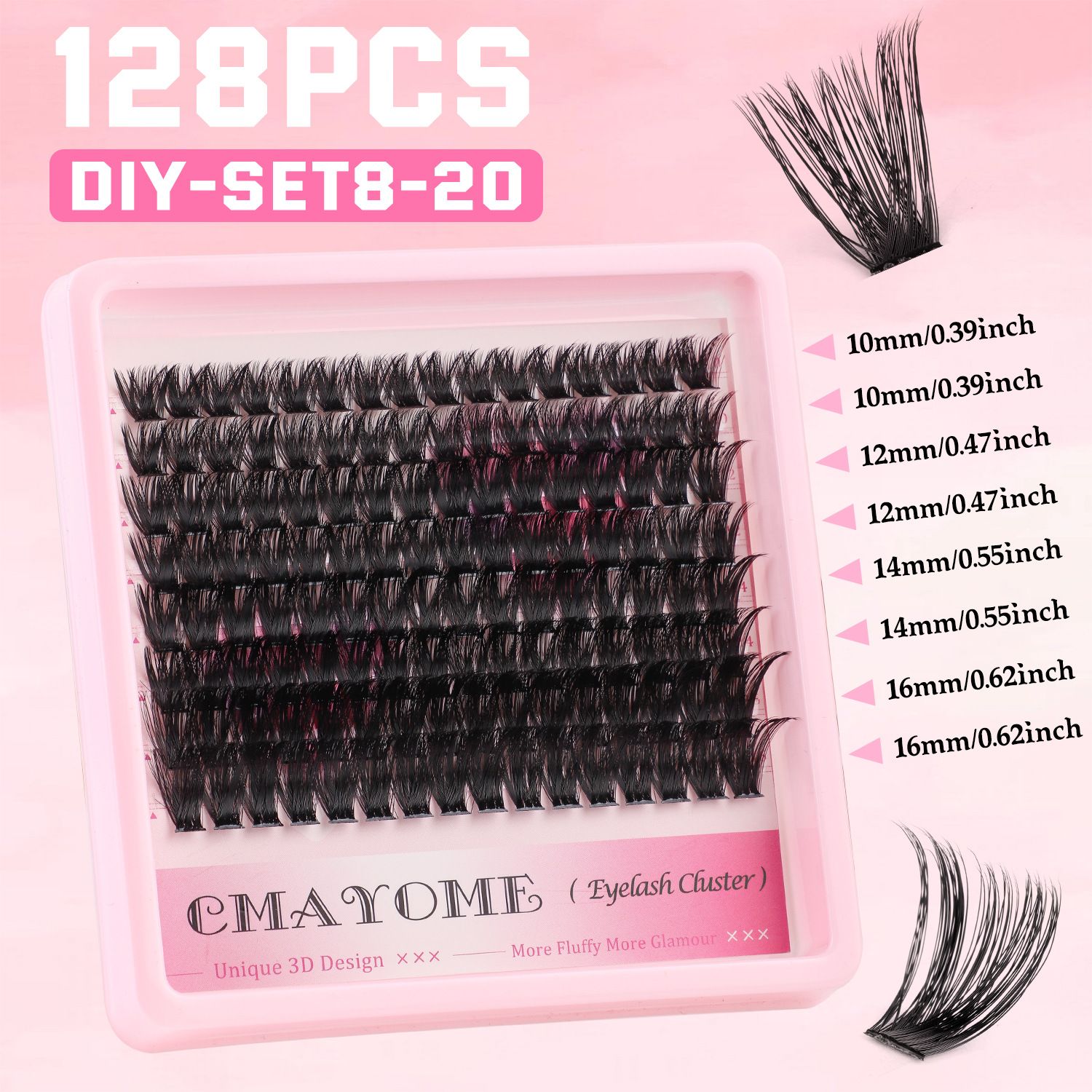 Lash CLusters Wispy Eyelash Clusters Natural Lash Extensions C-Curly DIY Eyelash Extensions zanlufly 144cs Individual Lashes(10MM 12MM 14MM 16MM) view 8