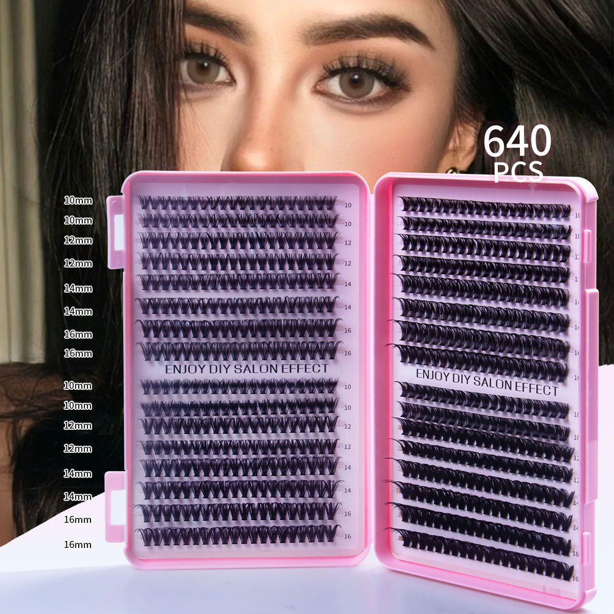 DIY Lash Extension Kit 590 Pcs Individual Lashes Clusters with Wispy lashes,Lash Bond and Seal,Eyelash Remover Tweezers Brush Eyelash Extension Set Lash Books DIY at Home