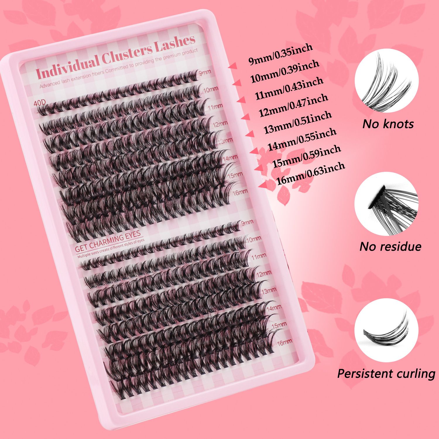 DIY Fairy Lash Clusters Kit,Premade eyelash clusters 320 PCS,Waterproof D 9-16 MIX hybrid lash clusters Thick 30D+40D+50D Natural Eyelash Extension for Beginners