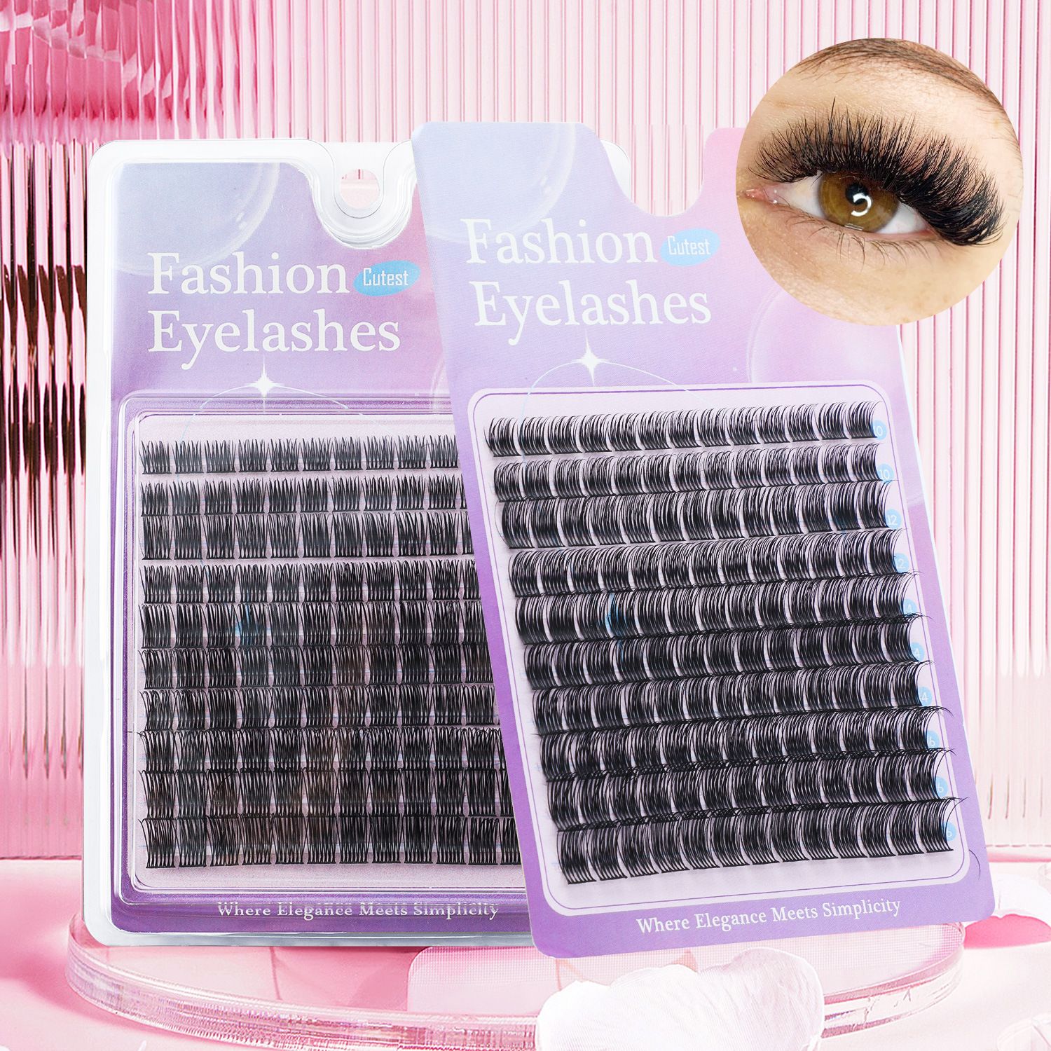 Lash Clusters, DIY Eyelash Extension, Lightweight Clusters Individual lashes, Wispy Soft Reusable Artificial Natural Look for Cluster Lash, Curl False Eyelashes view 2
