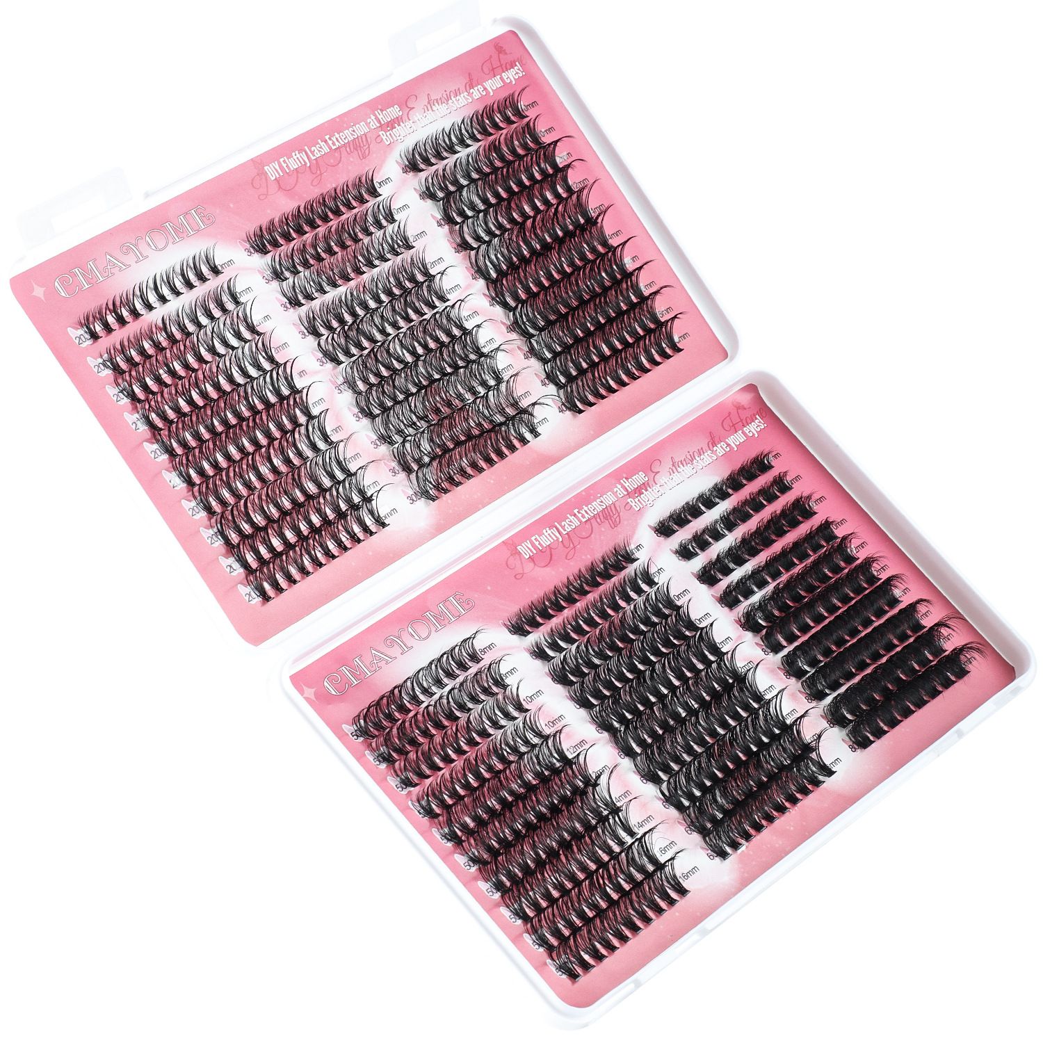 Wispy Lash Clusters Natural Lash Extension,DIY Lash Extension Kit 590 PCS Individual,Fluffy Lash Extension Kit Lash Clusters Thick Individual Lashes