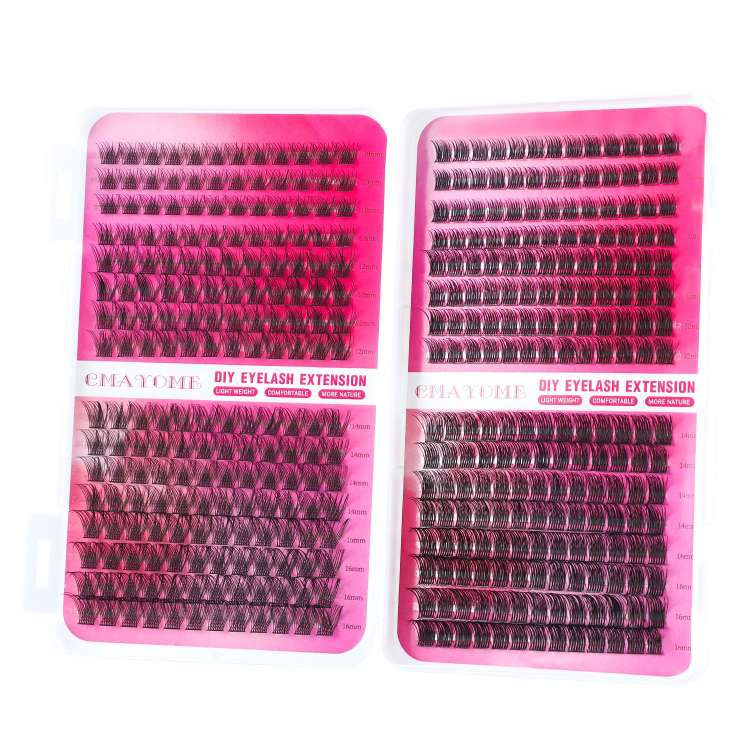 Individual Clusters Lash Extensions kit DIY 640pcs Dramatic Volume Eyelash Mixed Length (9-16mm 30D 40D 50D kit) Individual Lashes Kit Tray with Bond & Seal, Lash Tweezers