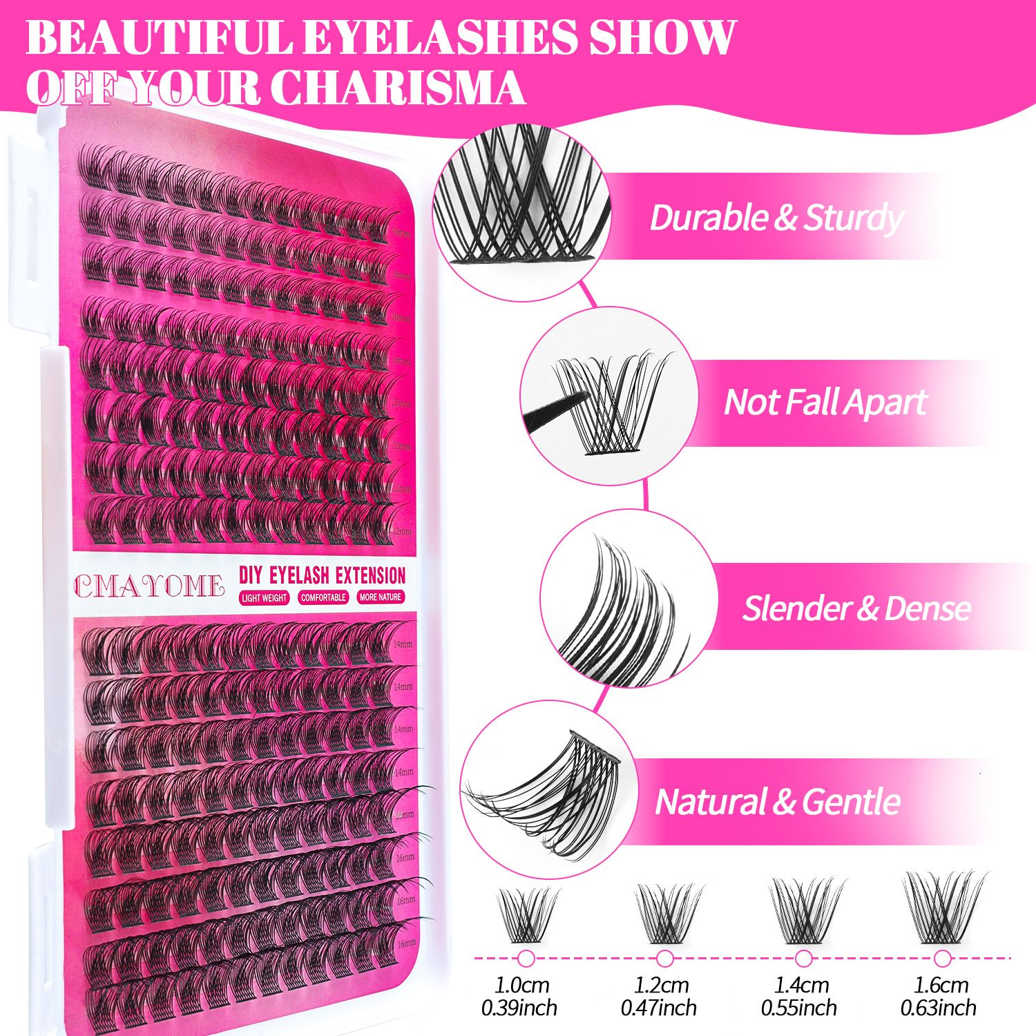 Individual Clusters Lash Extensions kit DIY 640pcs Dramatic Volume Eyelash Mixed Length (9-16mm 30D 40D 50D kit) Individual Lashes Kit Tray with Bond & Seal, Lash Tweezers