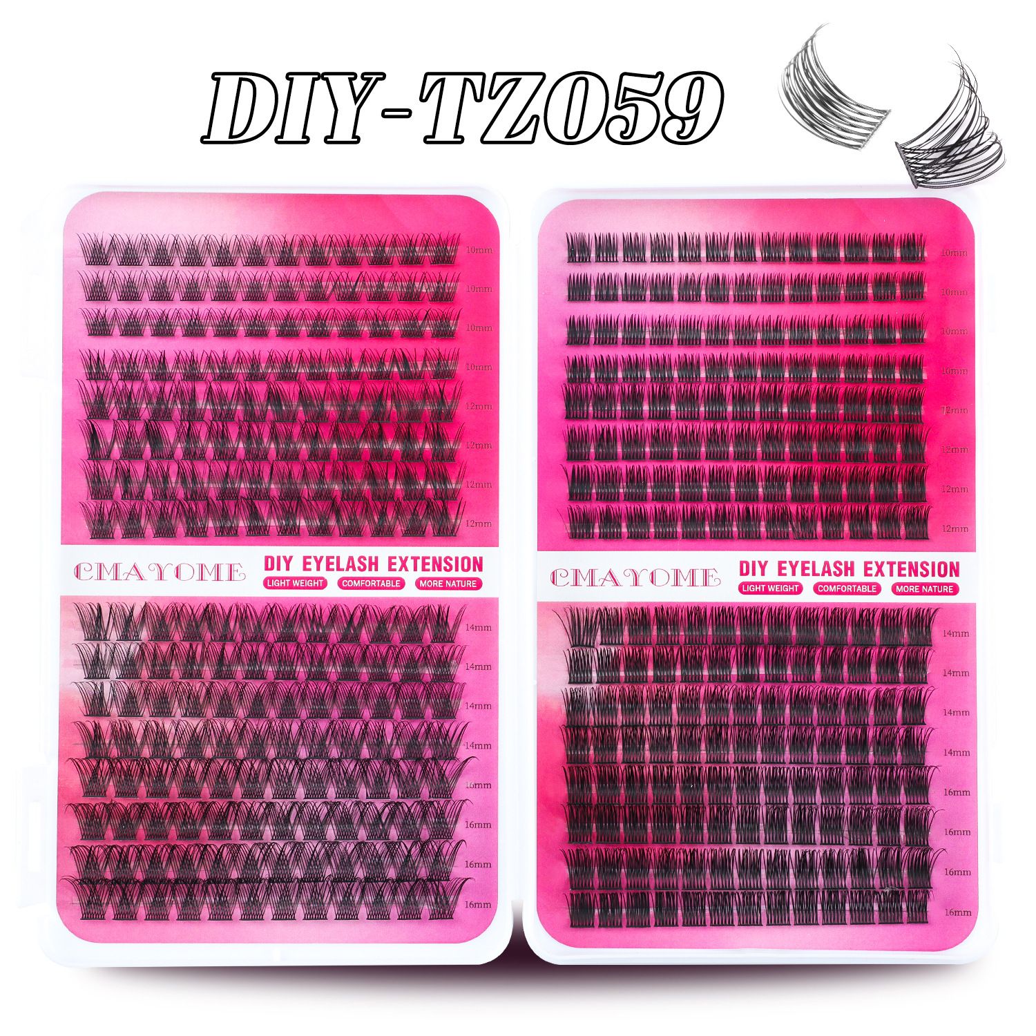 Individual Clusters Lash Extensions kit DIY 640pcs Dramatic Volume Eyelash Mixed Length (9-16mm 30D 40D 50D kit) Individual Lashes Kit Tray with Bond & Seal, Lash Tweezers