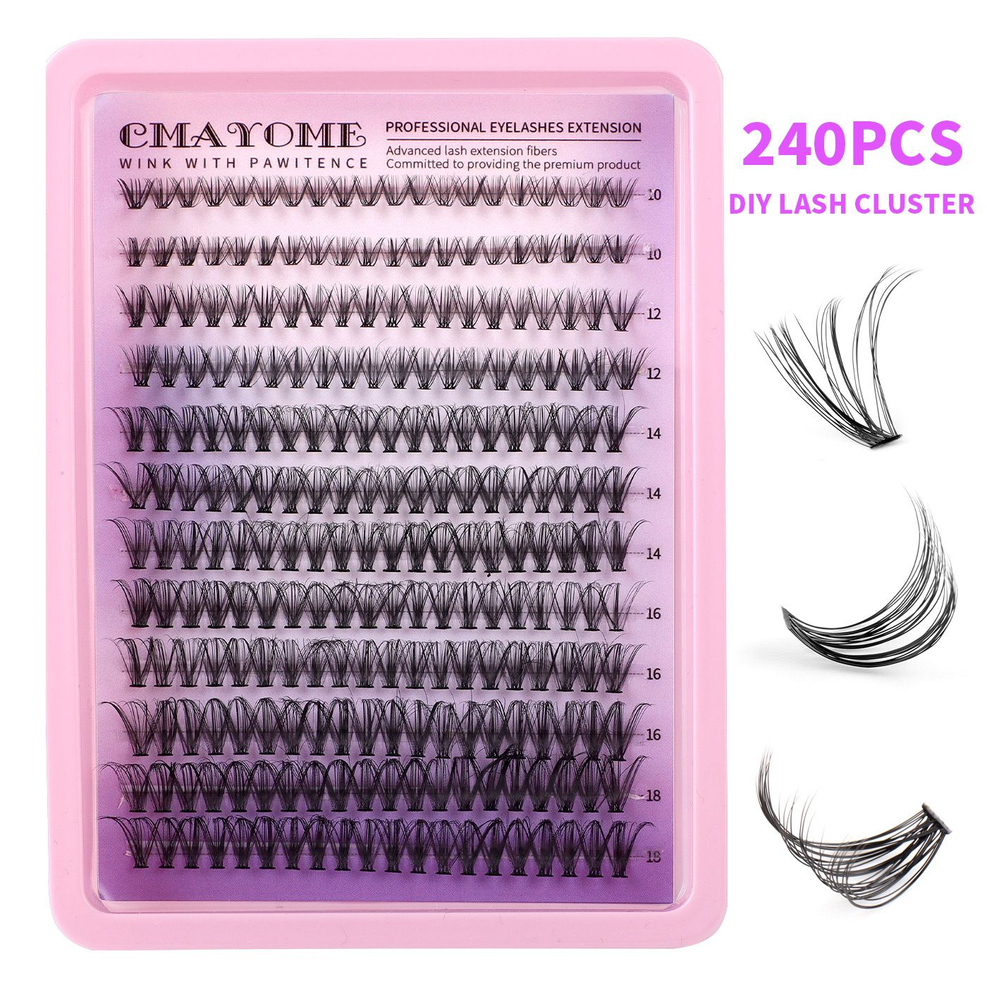 Wispy Lash Clusters Kit Natural Lash Extension Kit 140 pcs Cluster Eyelash Extension Kit DIY Individual Lashes Lashes with Lash Glue Bond and Seal Tweezers Soft Eyelash Clusters, 8-16 mm