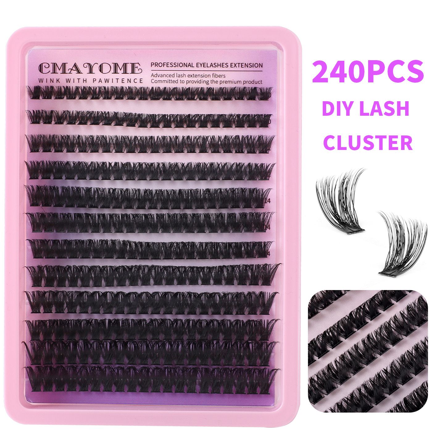 Wispy Lash Clusters Kit Natural Lash Extension Kit 140 pcs Cluster Eyelash Extension Kit DIY Individual Lashes Lashes with Lash Glue Bond and Seal Tweezers Soft Eyelash Clusters, 8-16 mm