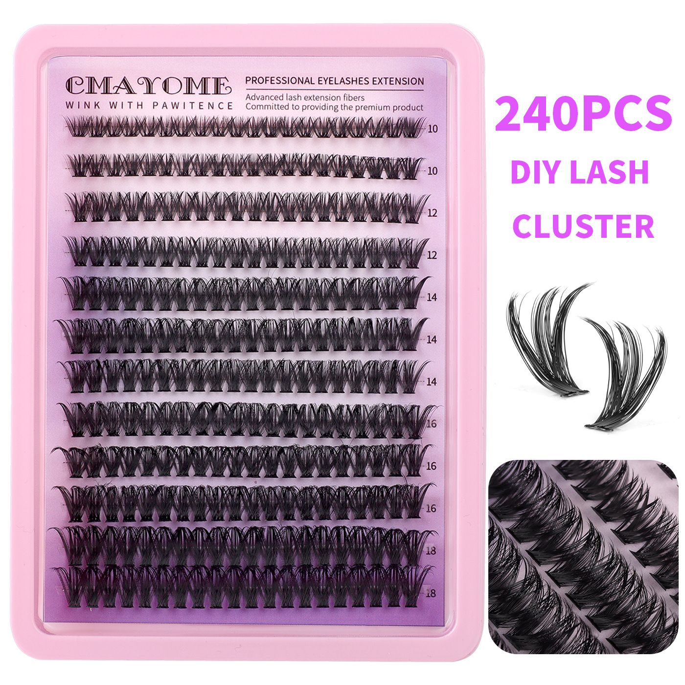 Wispy Lash Clusters Kit Natural Lash Extension Kit 140 pcs Cluster Eyelash Extension Kit DIY Individual Lashes Lashes with Lash Glue Bond and Seal Tweezers Soft Eyelash Clusters, 8-16 mm
