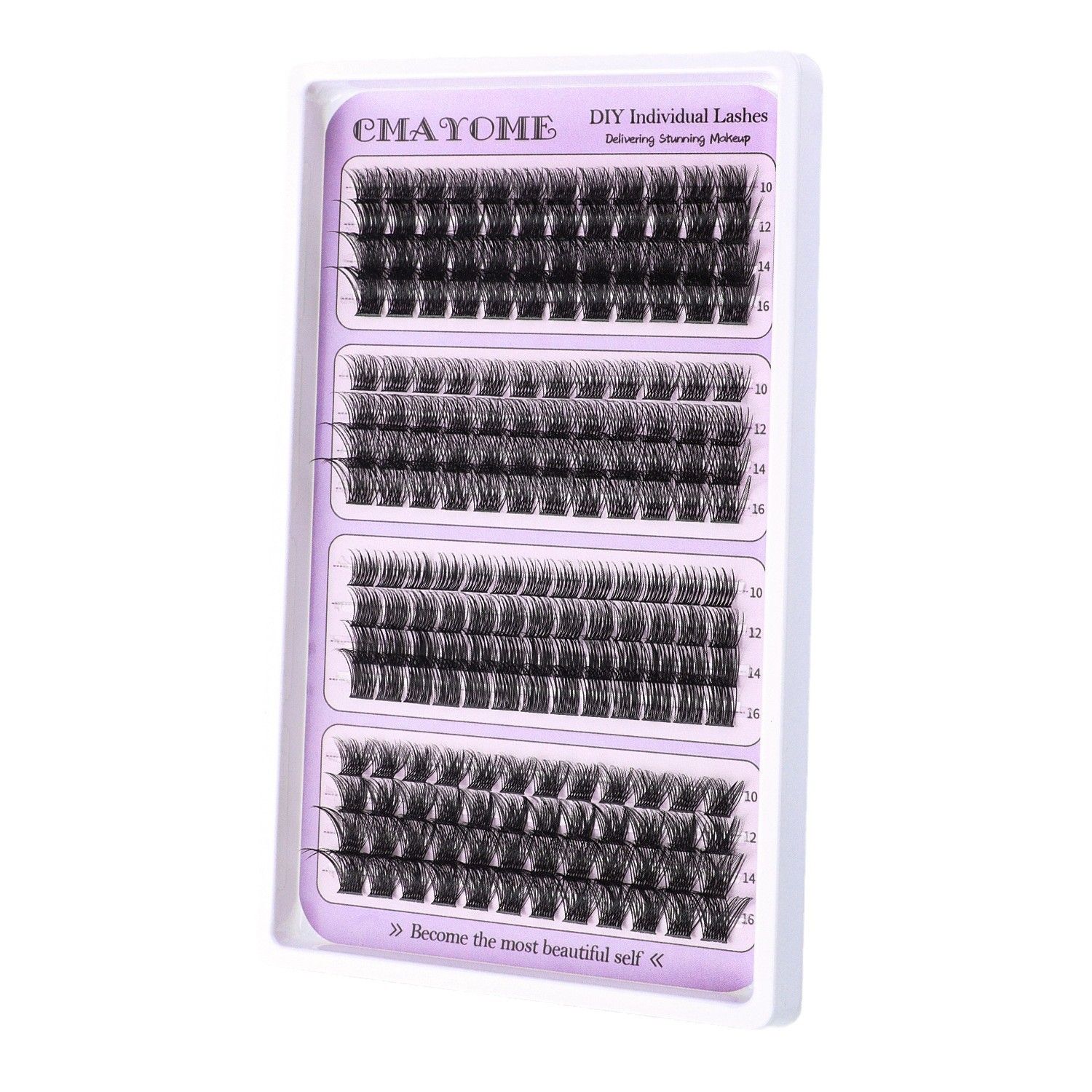 DIY Eyelash Extension Kit 3 Style Curl Fluffy Wispy Lash Clusters Individual Lashes Lash Extension Kit with Lash Bond and Seal Applicator Tool D Curl Lash Clusters (purple Set)