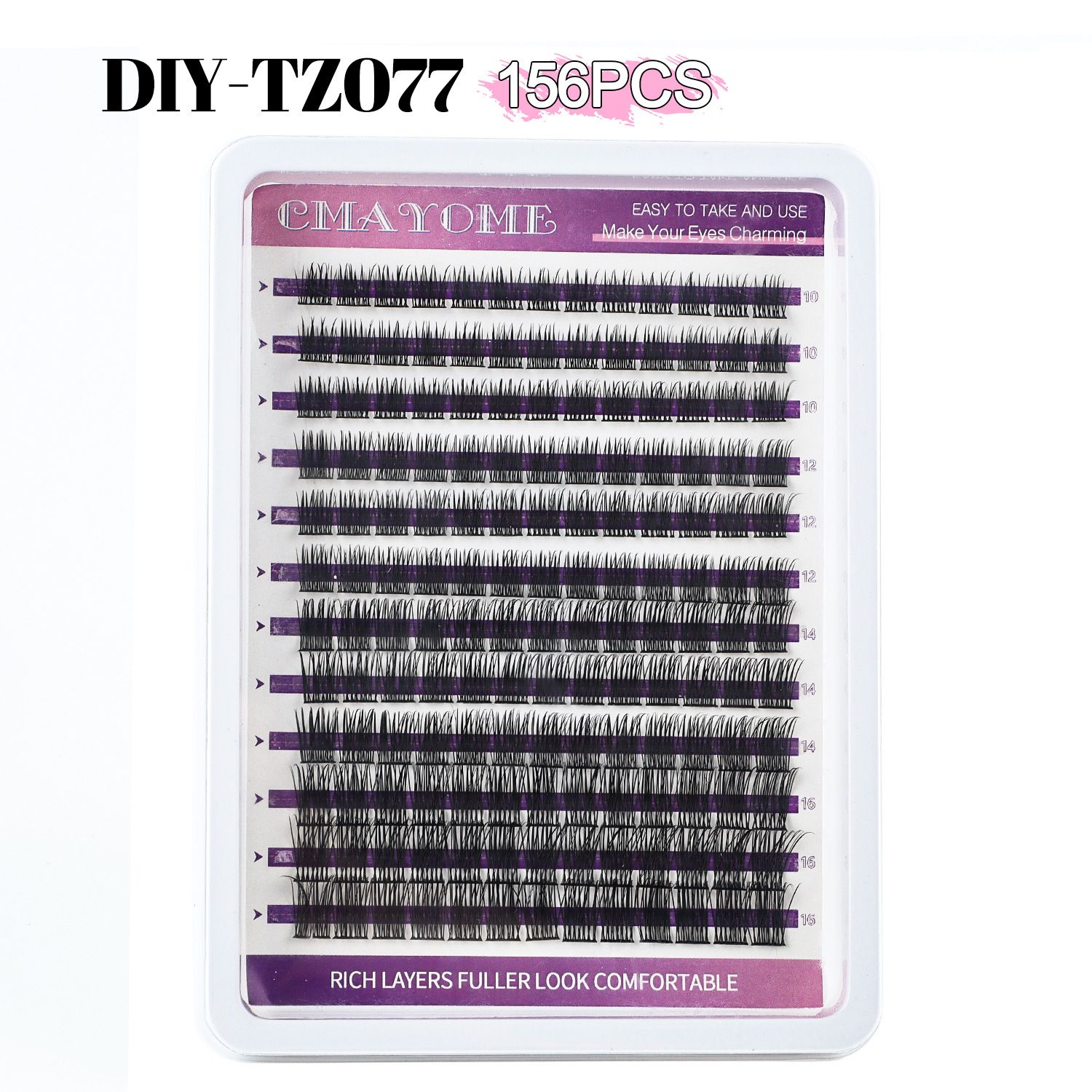Lash Extension Kit Eyelash Clusters 40D DIY Eyelash Extension Kit Individual Lashes Natural Lash Clusters Kit with Lash Bond and Remover, Lash Tweezers(D-Mix10-16mm Kit)