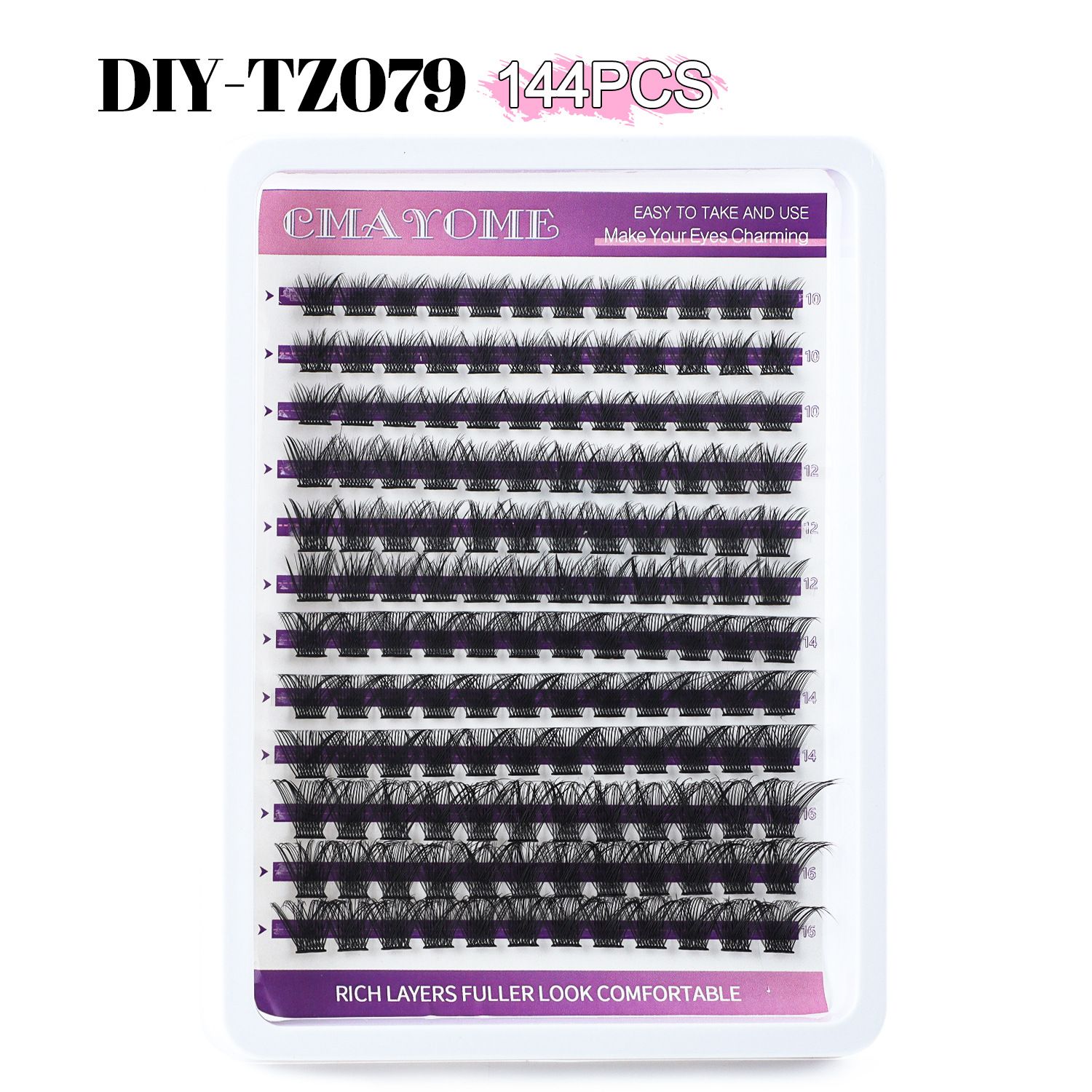 Lash Extension Kit Eyelash Clusters 40D DIY Eyelash Extension Kit Individual Lashes Natural Lash Clusters Kit with Lash Bond and Remover, Lash Tweezers(D-Mix10-16mm Kit)
