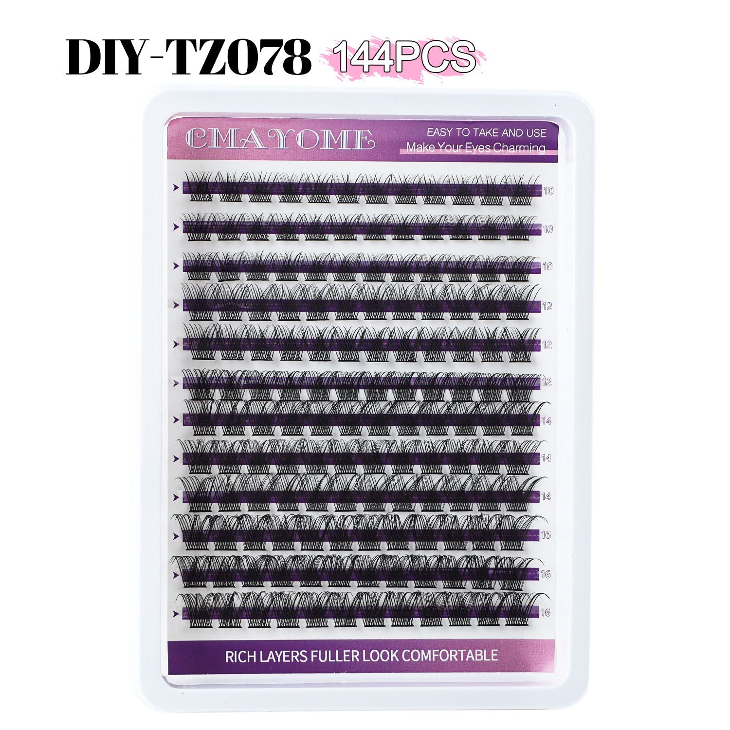 Lash Extension Kit Eyelash Clusters 40D DIY Eyelash Extension Kit Individual Lashes Natural Lash Clusters Kit with Lash Bond and Remover, Lash Tweezers(D-Mix10-16mm Kit)
