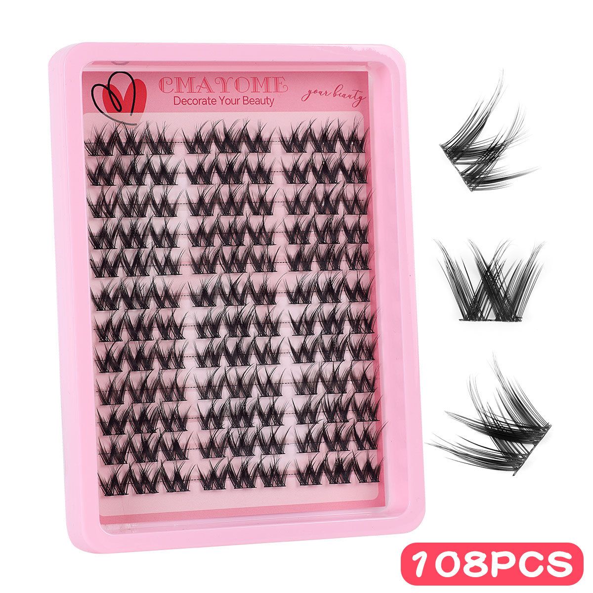 CRAYOME  Lash Clusters Kit Manga Cluster Lashes Natural Look Wispy DIY Lash Extension Kit with Lash Bond and Seal Waterproof 110Pcs 8-16MM Wispy D Curl Individual Lashes Wet-Look Eyelash Extension