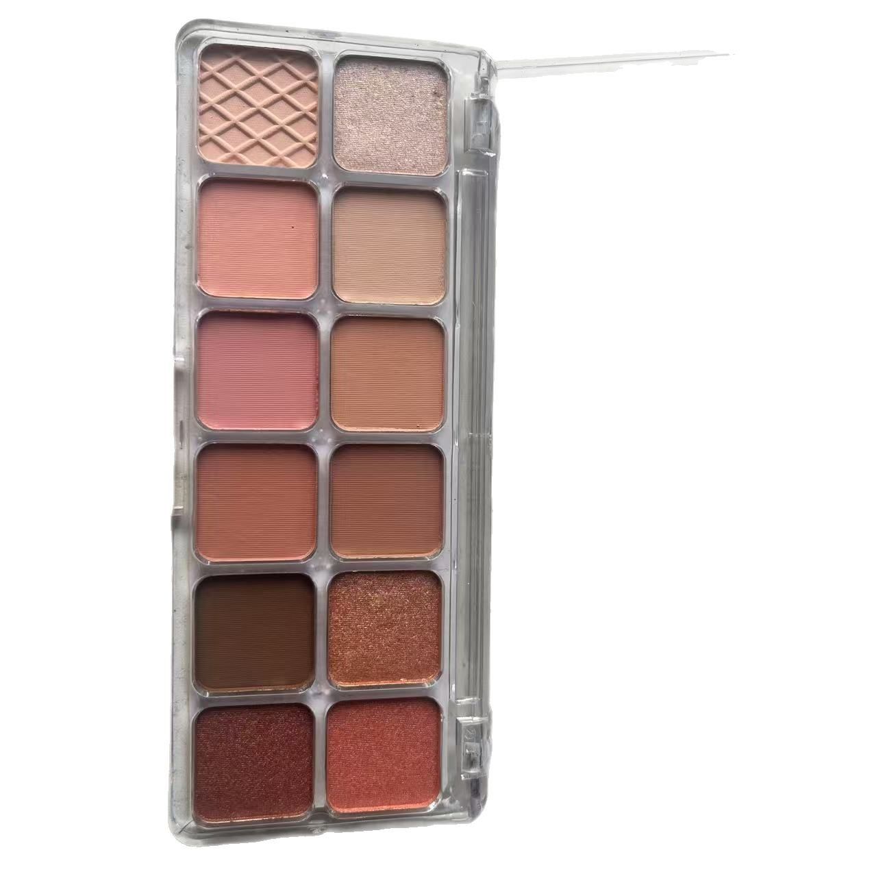 12 Colors Pink Smokey Eyeshadow Palette,Matte Shimmer High Pigmented Blendable Nude Colorful Eye Shadow Palette,Long-Lasting Sparkle Naturing-Looking Eyeshadow Eyeliner Blush Makeup