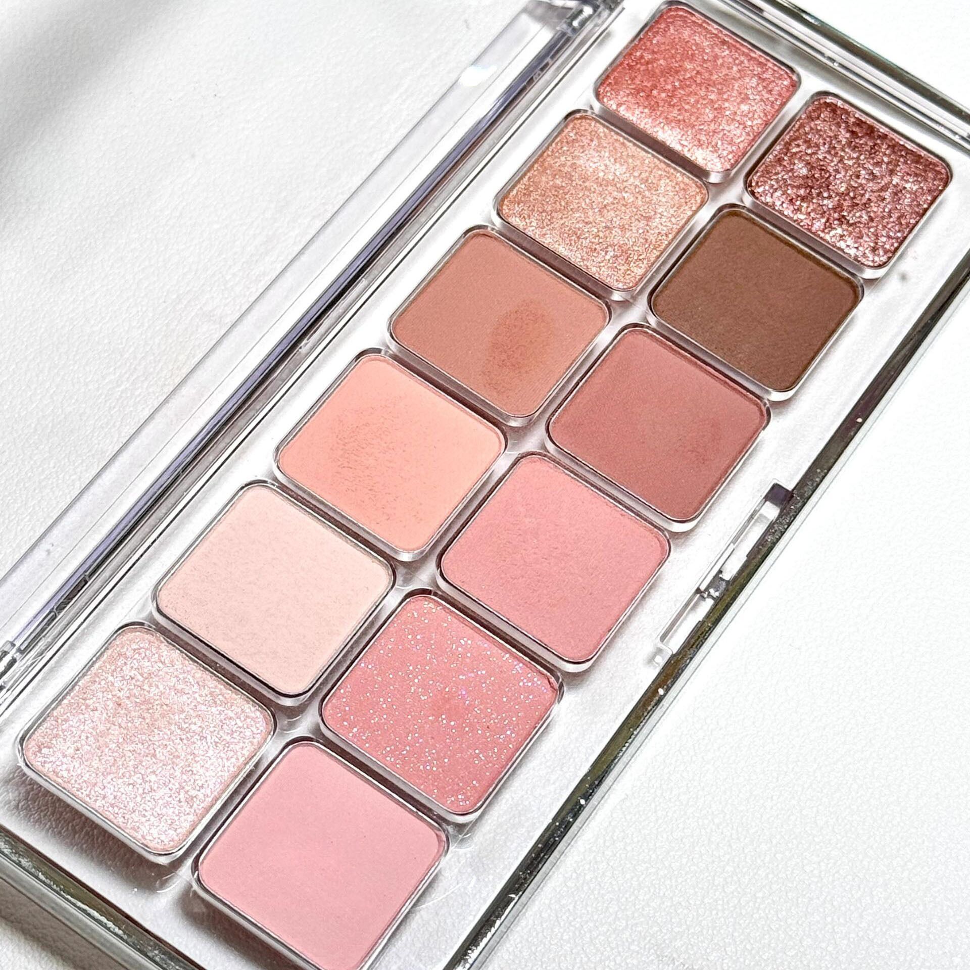 12 Colors Pink Smokey Eyeshadow Palette,Matte Shimmer High Pigmented Blendable Nude Colorful Eye Shadow Palette,Long-Lasting Sparkle Naturing-Looking Eyeshadow Eyeliner Blush Makeup