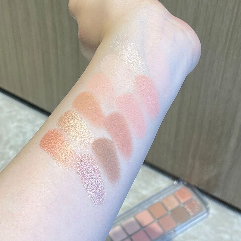 12 Colors Pink Smokey Eyeshadow Palette,Matte Shimmer High Pigmented Blendable Nude Colorful Eye Shadow Palette,Long-Lasting Sparkle Naturing-Looking Eyeshadow Eyeliner Blush Makeup