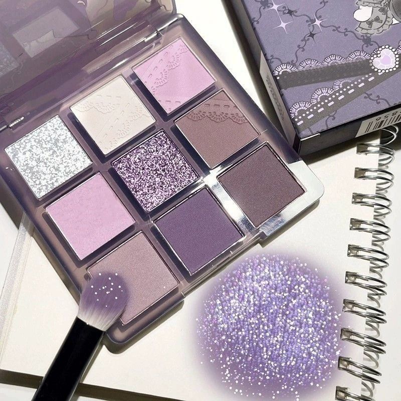 9 Colors Eyeshadow Palette Set - Mauve Purple Taupe Eye Shadow Palette Makeup for Older Women, Matte & Glitter Shimmer Finishes, 24-Hour Long Wear Eye Makeup for Christmas Party & Music Festival view 4
