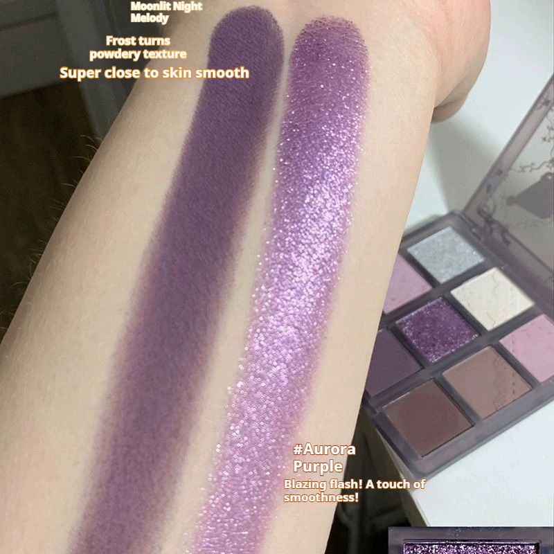 9 Colors Eyeshadow Palette Set - Mauve Purple Taupe Eye Shadow Palette Makeup for Older Women, Matte & Glitter Shimmer Finishes, 24-Hour Long Wear Eye Makeup for Christmas Party & Music Festival view 3