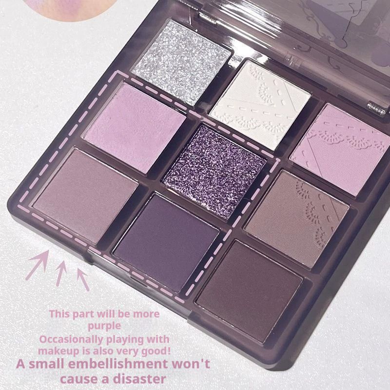 9 Colors Eyeshadow Palette Set - Mauve Purple Taupe Eye Shadow Palette Makeup for Older Women, Matte & Glitter Shimmer Finishes, 24-Hour Long Wear Eye Makeup for Christmas Party & Music Festival view 7