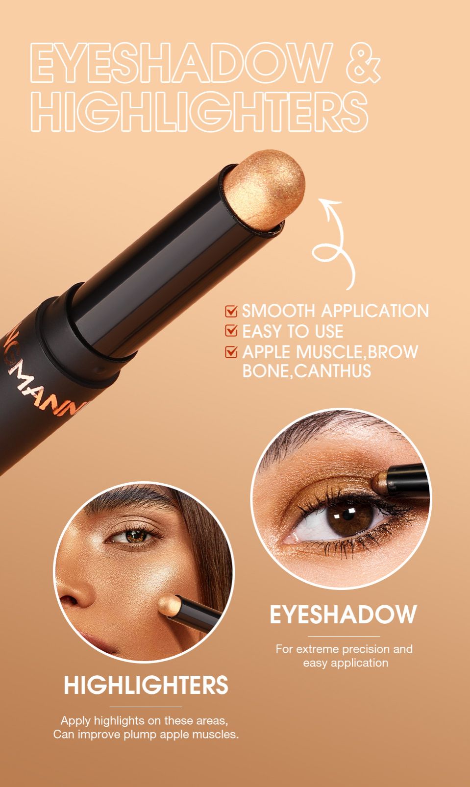 8 Colors Eyeshadow Stick Set, Shimmer Matte Eye Shadow Crayon Eye Brightener Stick, Smooth Texture Cream Eyeshadow Pen, Long Lasting Waterproof Eye Shadow Pencil Gift Set