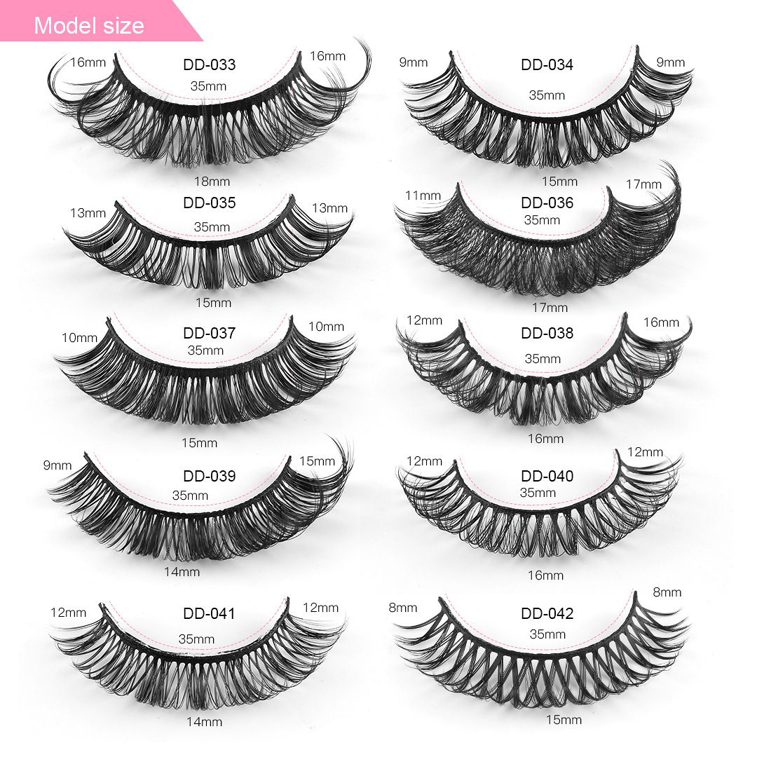 Strip D Curl Lashes, Fluffy 17mm Fake Faux Mink Lashes that Look Like Extensions Curly Volume Wispy Eyelashes Natural Look 10 Pairs Pack