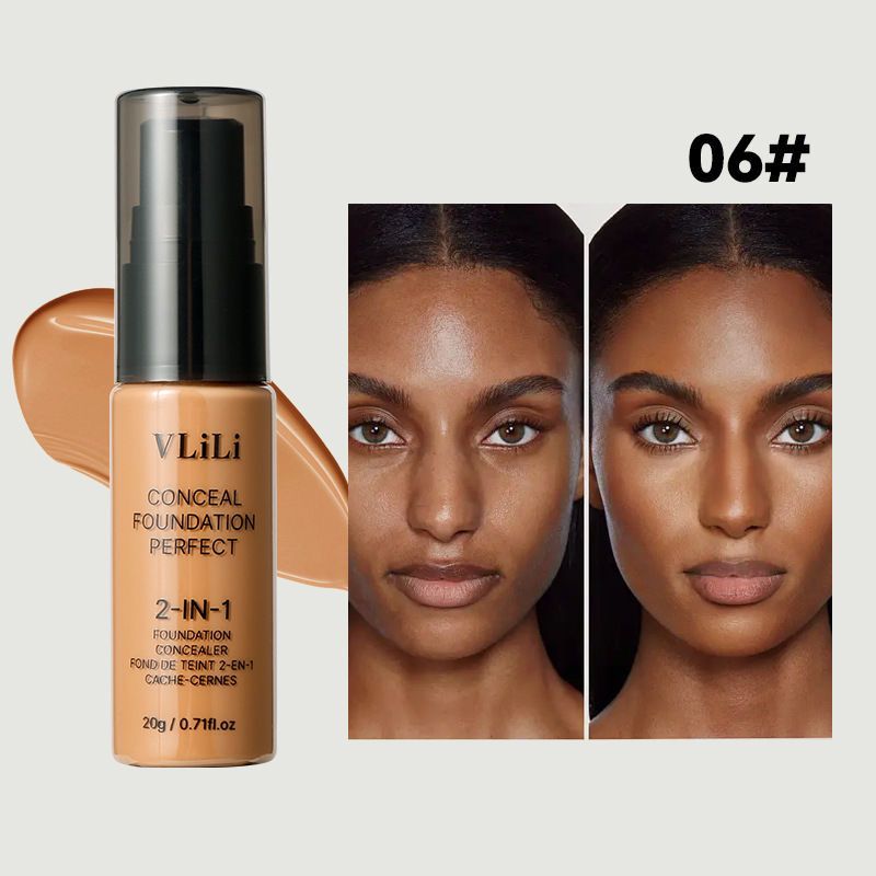 VILILI  30ml Conceal + Perfect 2-in-1 Foundation + Concealer for a Flawless Complexion, Under Eye Corrector, Cover Redness and Imperfections, Waterproof and Sweatproof - Natural Beige