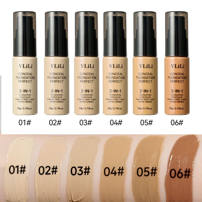VILILI  30ml Conceal + Perfect 2-in-1 Foundation + Concealer for a Flawless Complexion, Under Eye Corrector, Cover Redness and Imperfections, Waterproof and Sweatproof - Natural Beige