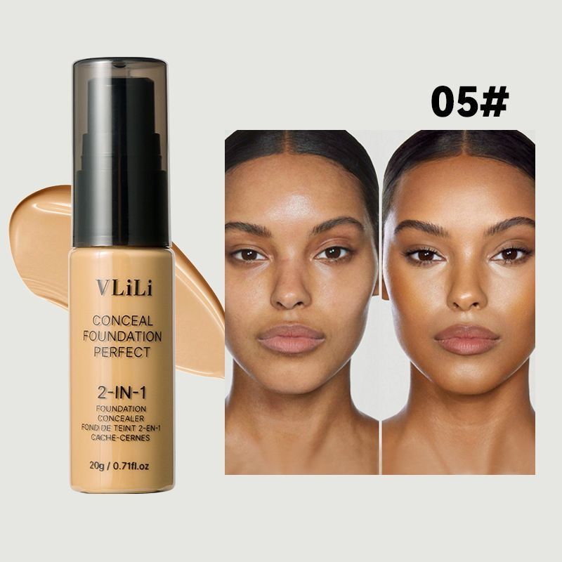 VILILI  30ml Conceal + Perfect 2-in-1 Foundation + Concealer for a Flawless Complexion, Under Eye Corrector, Cover Redness and Imperfections, Waterproof and Sweatproof - Natural Beige