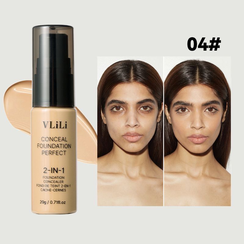 VILILI  30ml Conceal + Perfect 2-in-1 Foundation + Concealer for a Flawless Complexion, Under Eye Corrector, Cover Redness and Imperfections, Waterproof and Sweatproof - Natural Beige