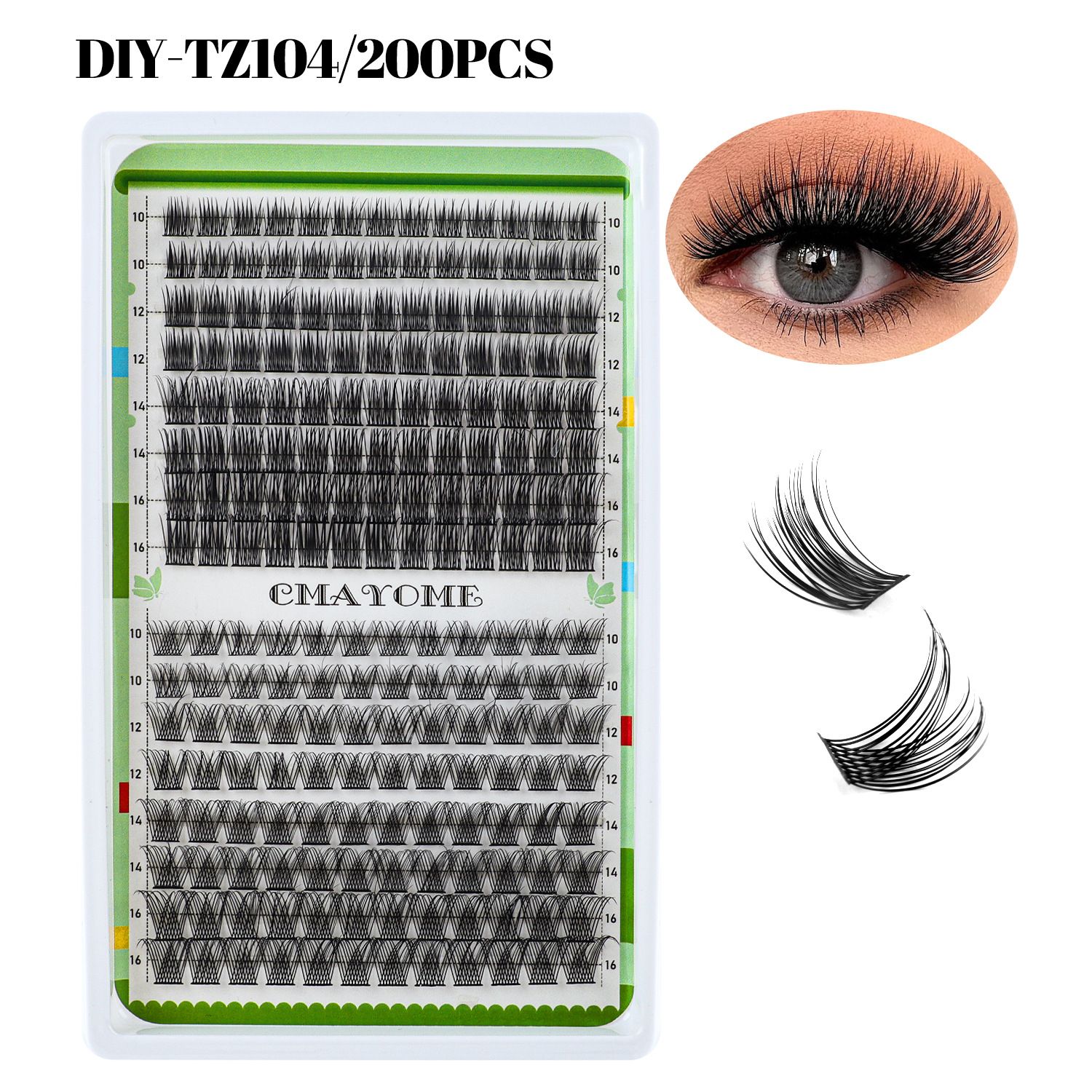 Lash Clusters GEMERRY 280pcs Clusters Lashes D Curl Soft&Natural Individual Lashes Cluster 10-16mm Eyelash Clusters DIY Lash Extensions at Home（40P+50P10-16mm)