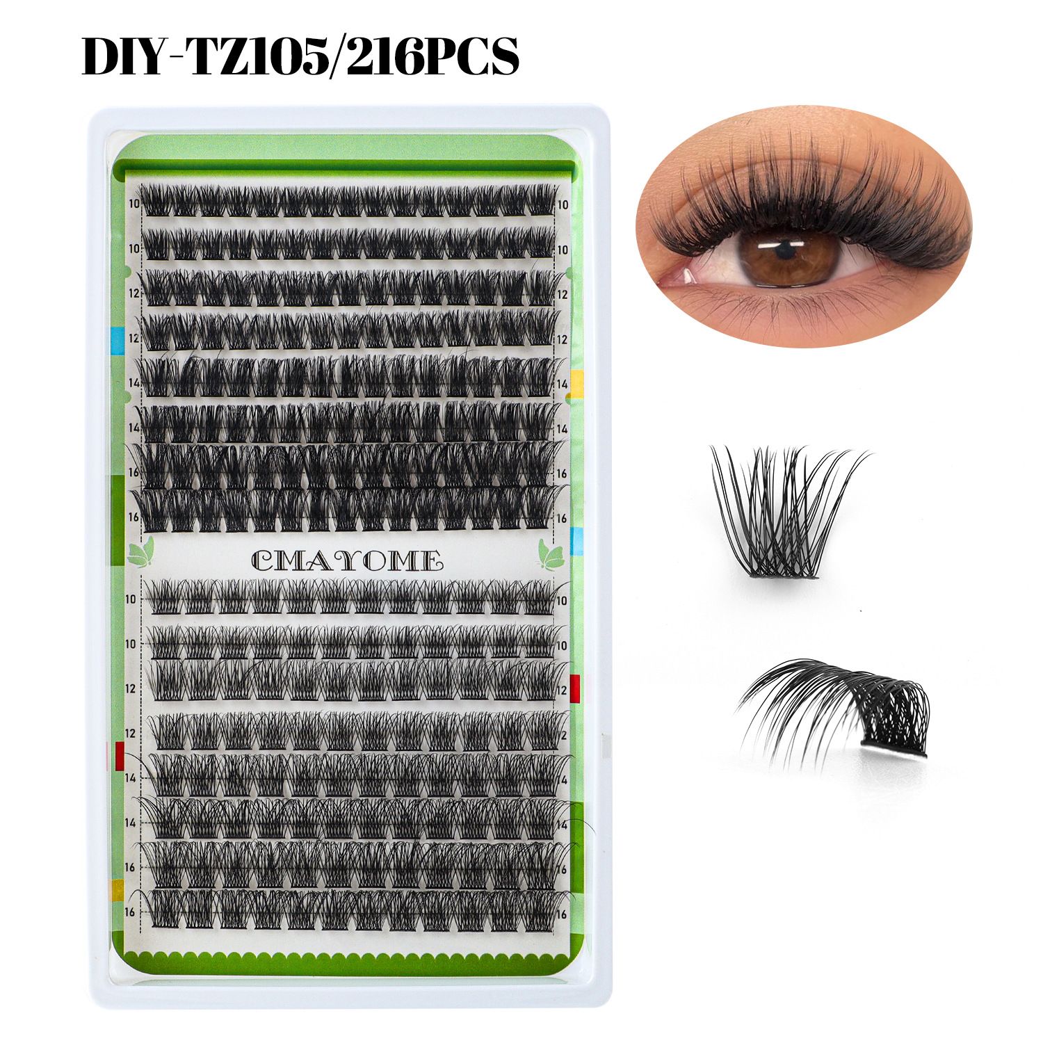Lash Clusters GEMERRY 280pcs Clusters Lashes D Curl Soft&Natural Individual Lashes Cluster 10-16mm Eyelash Clusters DIY Lash Extensions at Home（40P+50P10-16mm)