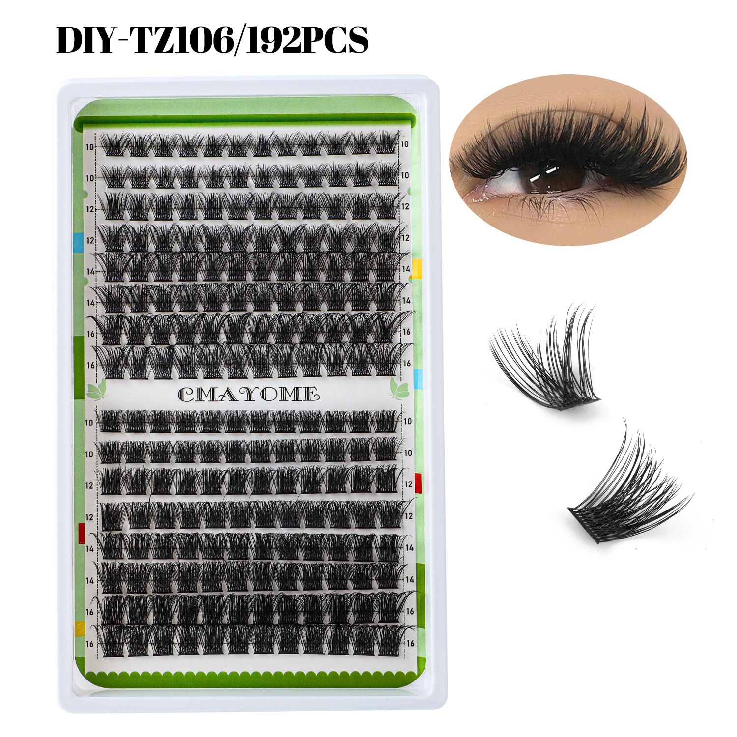 Lash Clusters GEMERRY 280pcs Clusters Lashes D Curl Soft&Natural Individual Lashes Cluster 10-16mm Eyelash Clusters DIY Lash Extensions at Home（40P+50P10-16mm)