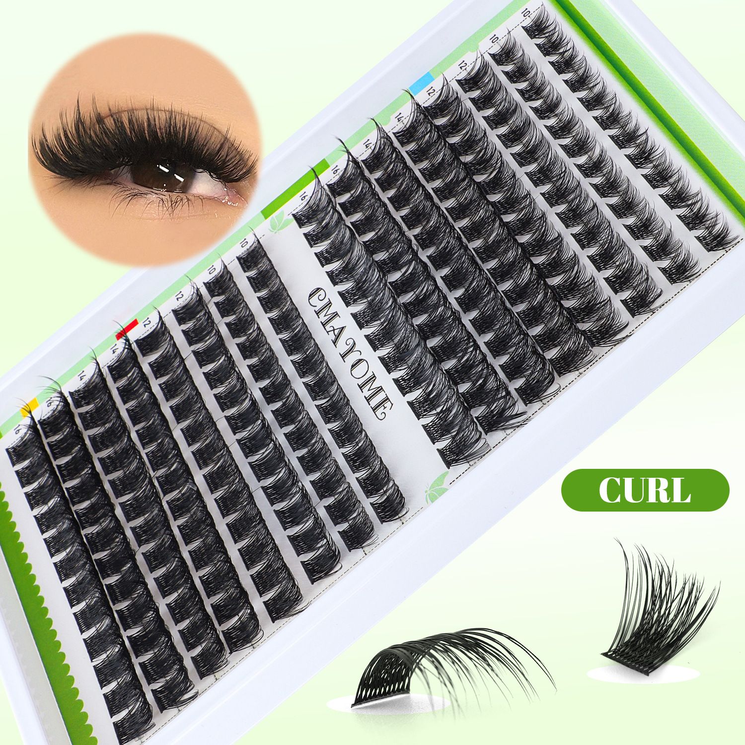Lash Clusters GEMERRY 280pcs Clusters Lashes D Curl Soft&Natural Individual Lashes Cluster 10-16mm Eyelash Clusters DIY Lash Extensions at Home（40P+50P10-16mm)