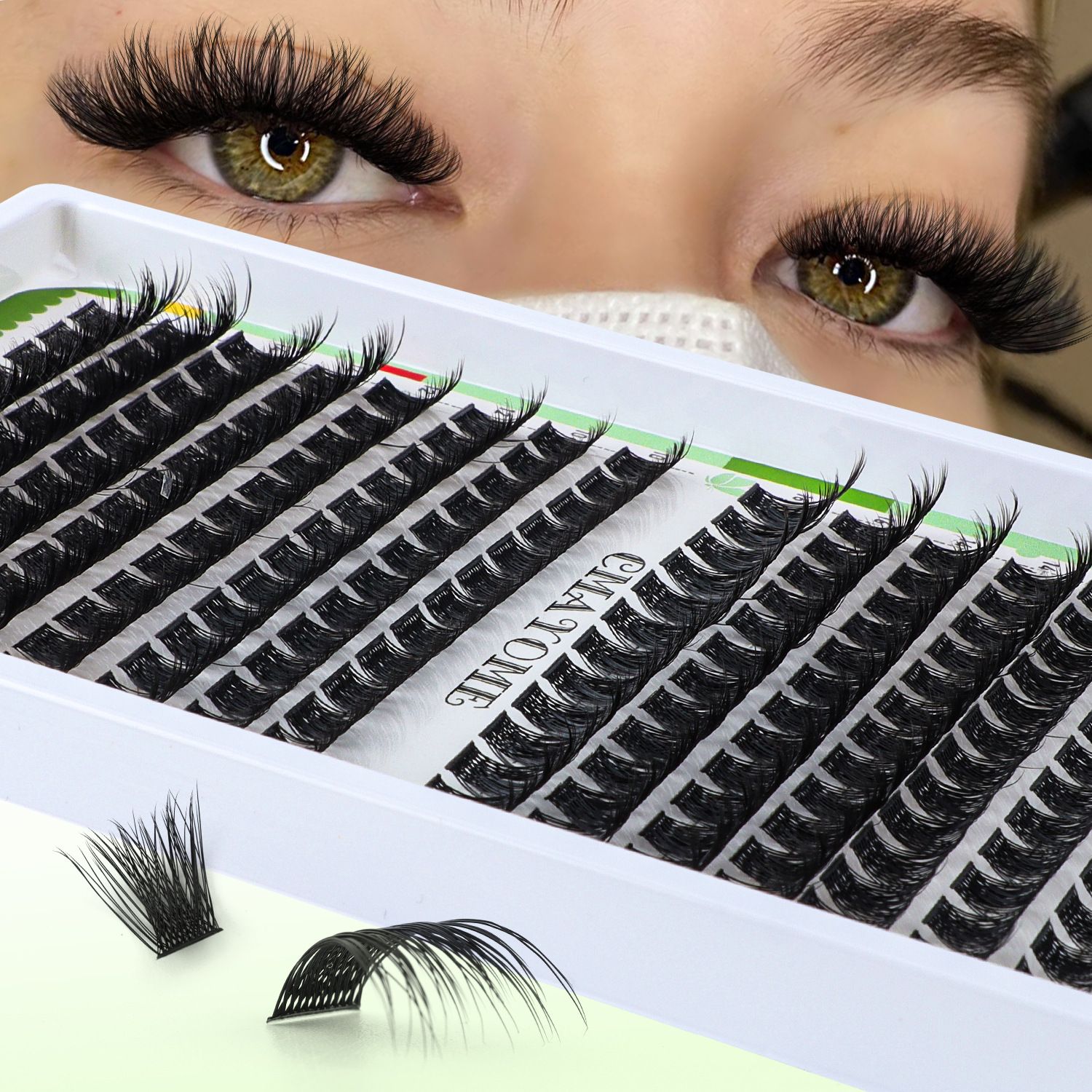 Lash Clusters GEMERRY 280pcs Clusters Lashes D Curl Soft&Natural Individual Lashes Cluster 10-16mm Eyelash Clusters DIY Lash Extensions at Home（40P+50P10-16mm)